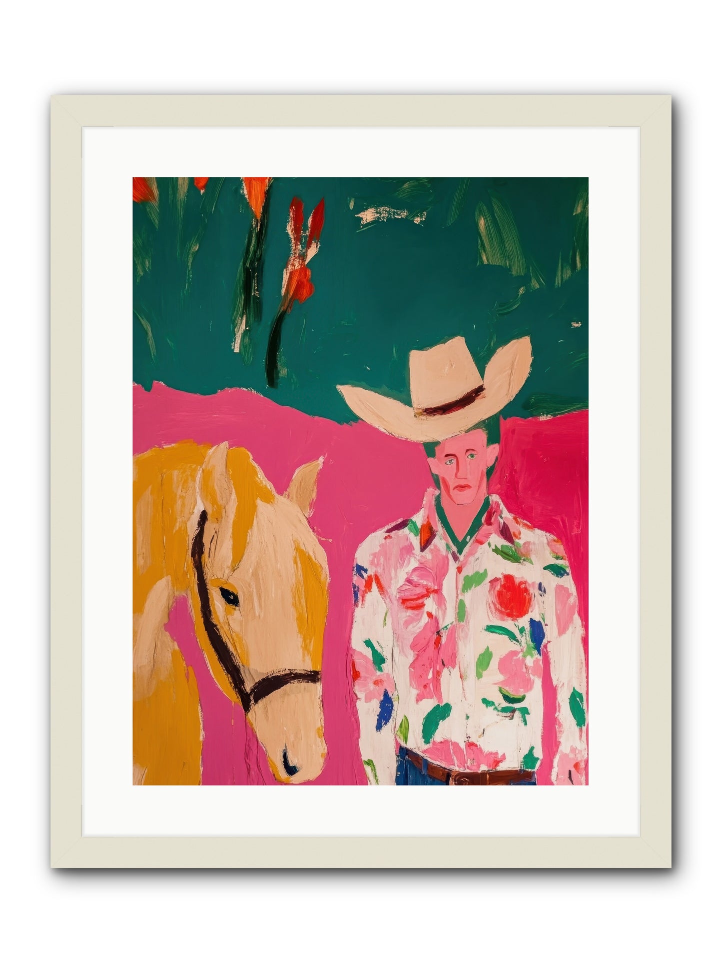 Last Lasso -- Framed Print - White 18x24