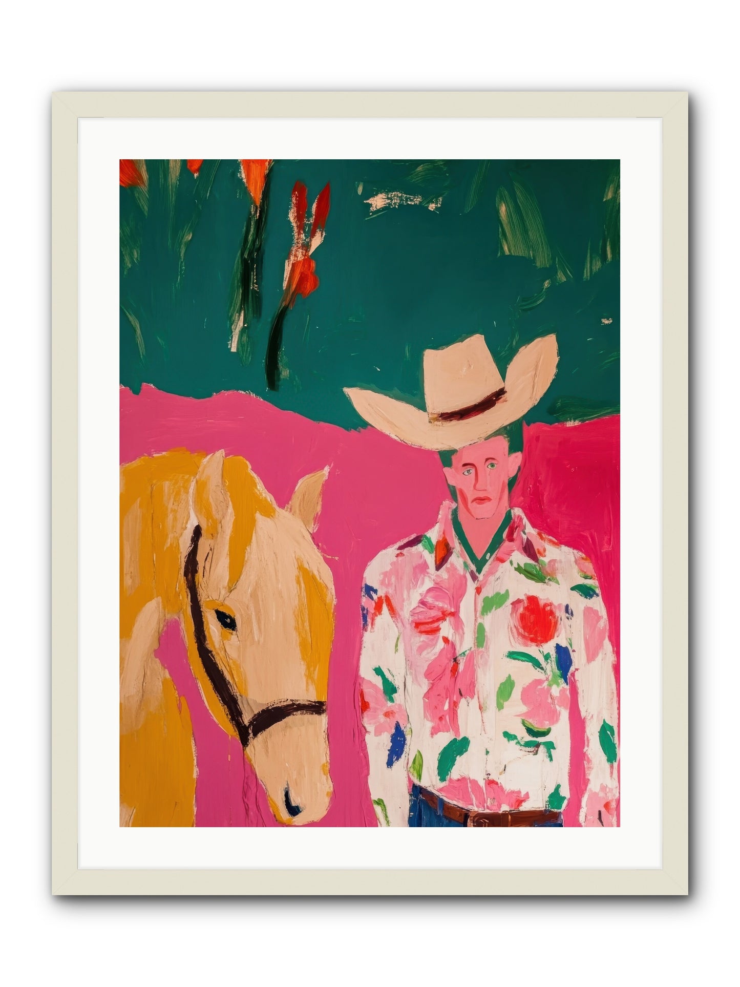 Last Lasso -- Framed Print - White 24x32