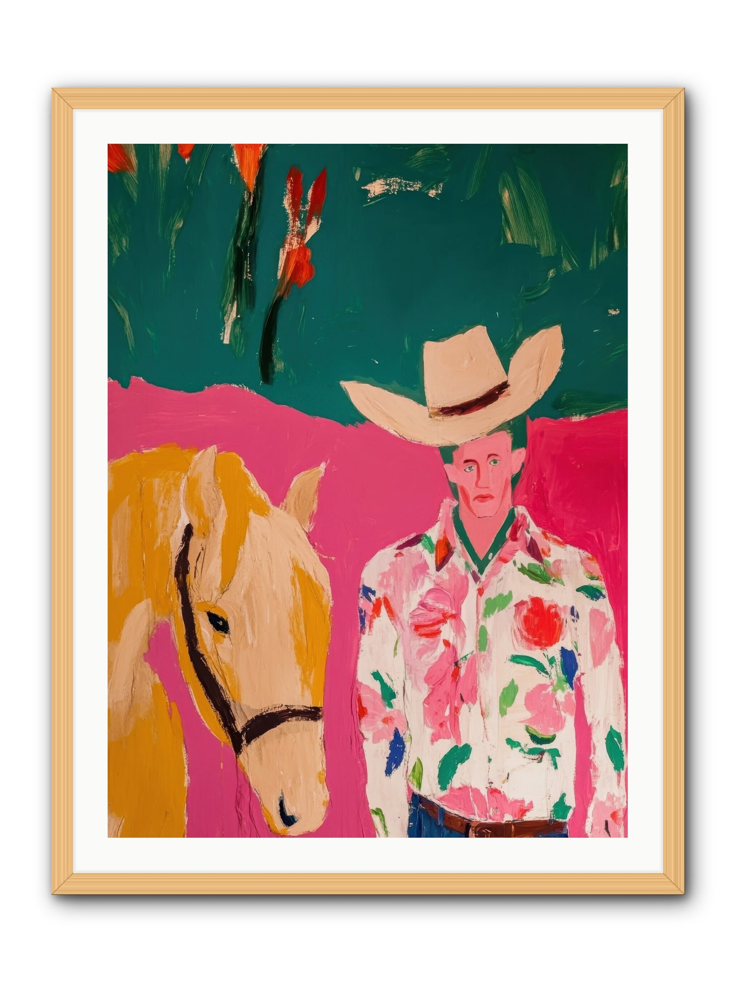 Last Lasso -- Framed Print - Natural 30x40
