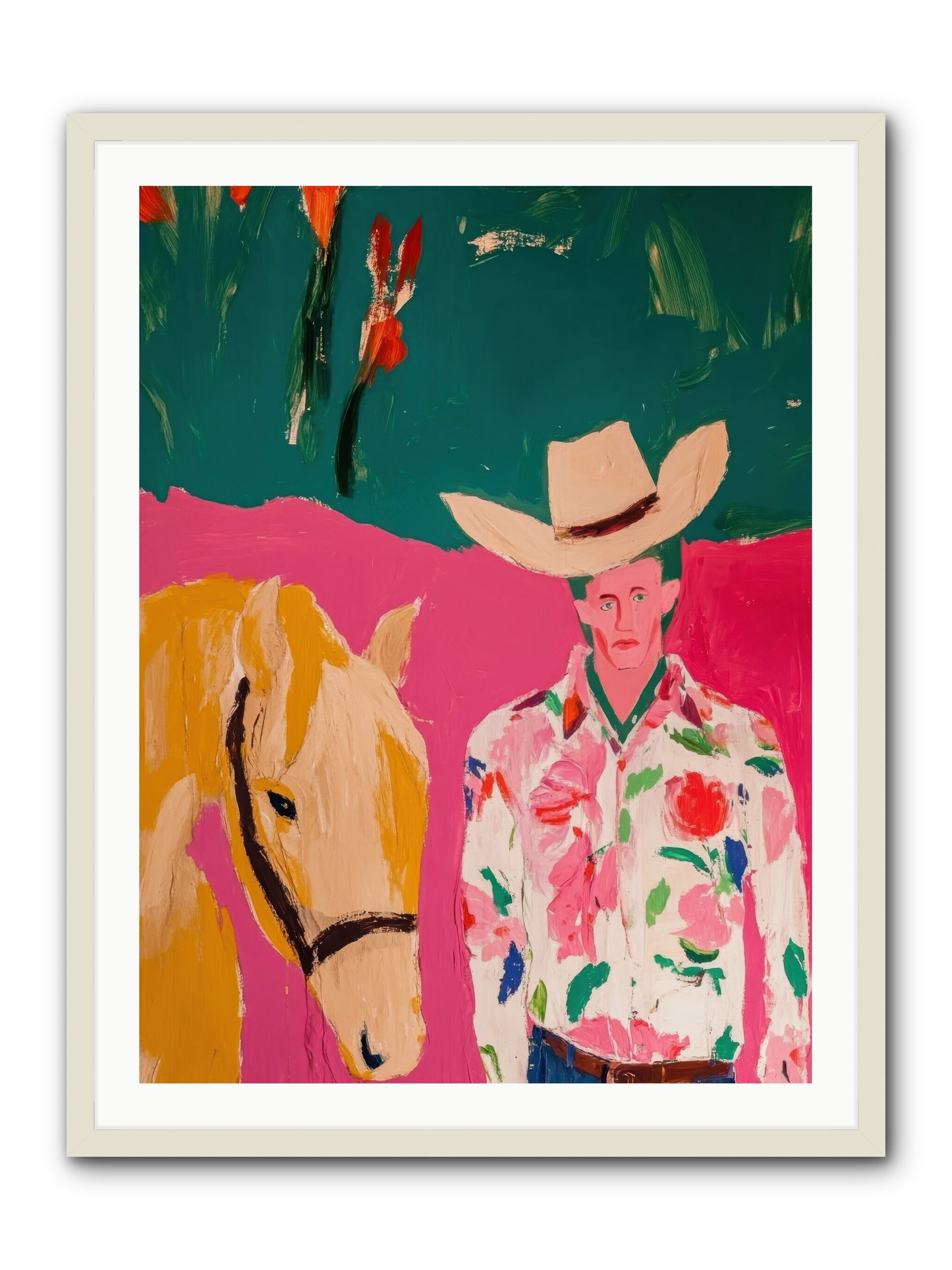 Last Lasso -- Framed Print - White 30x40