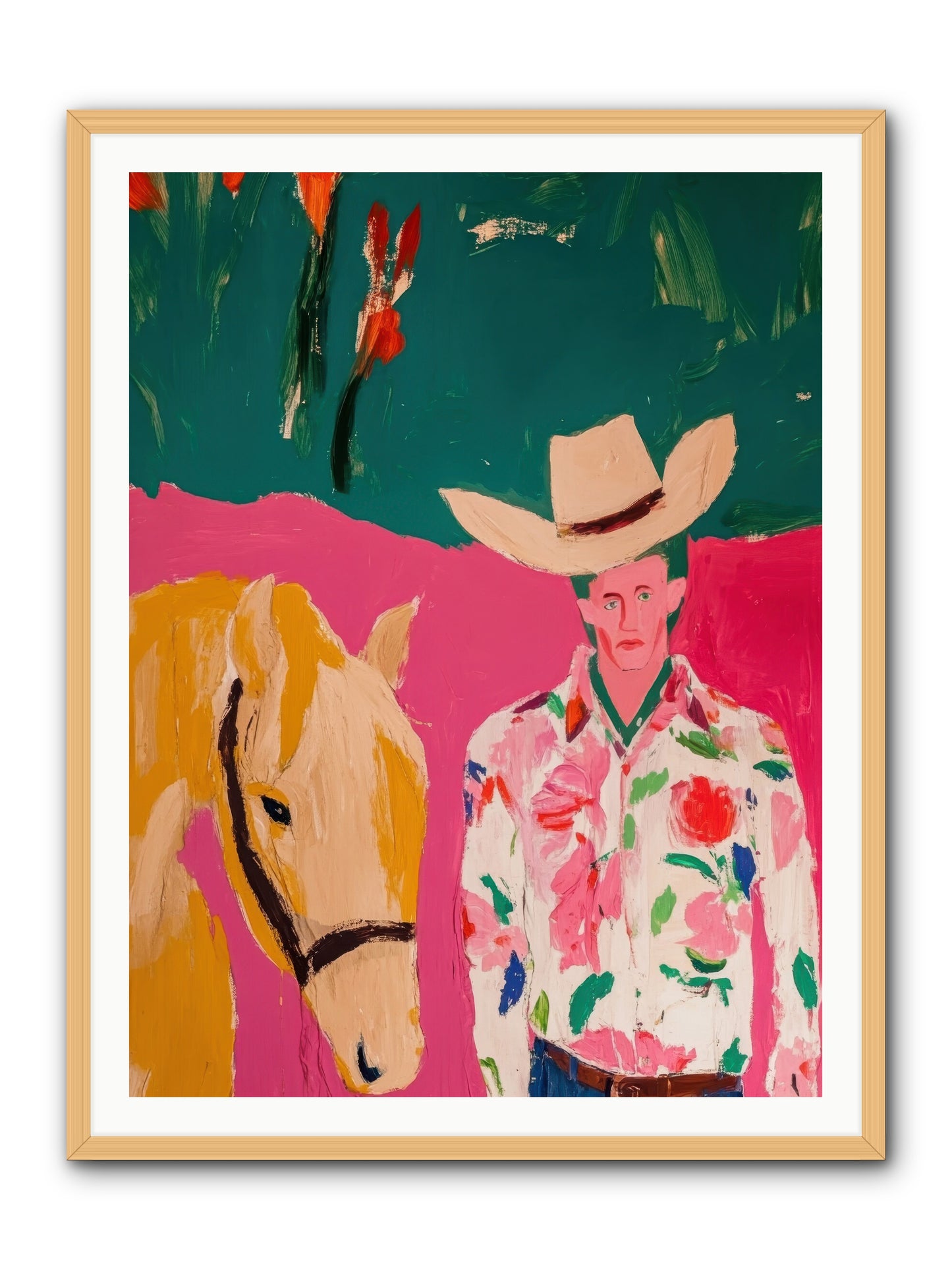 Last Lasso -- Framed Print - Natural 36x48