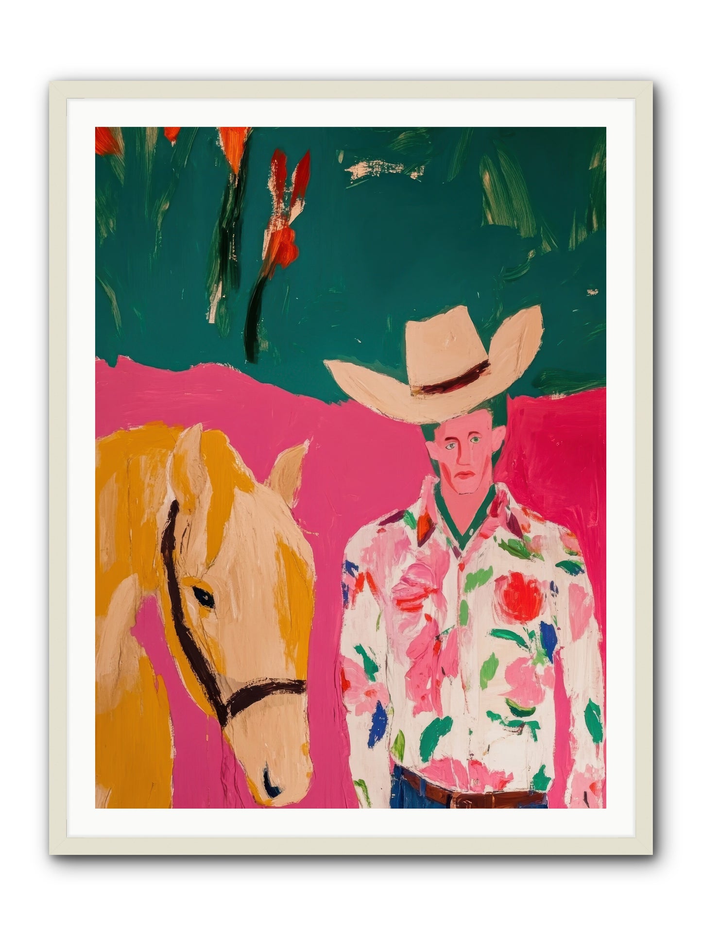 Last Lasso -- Framed Print - White 36x48