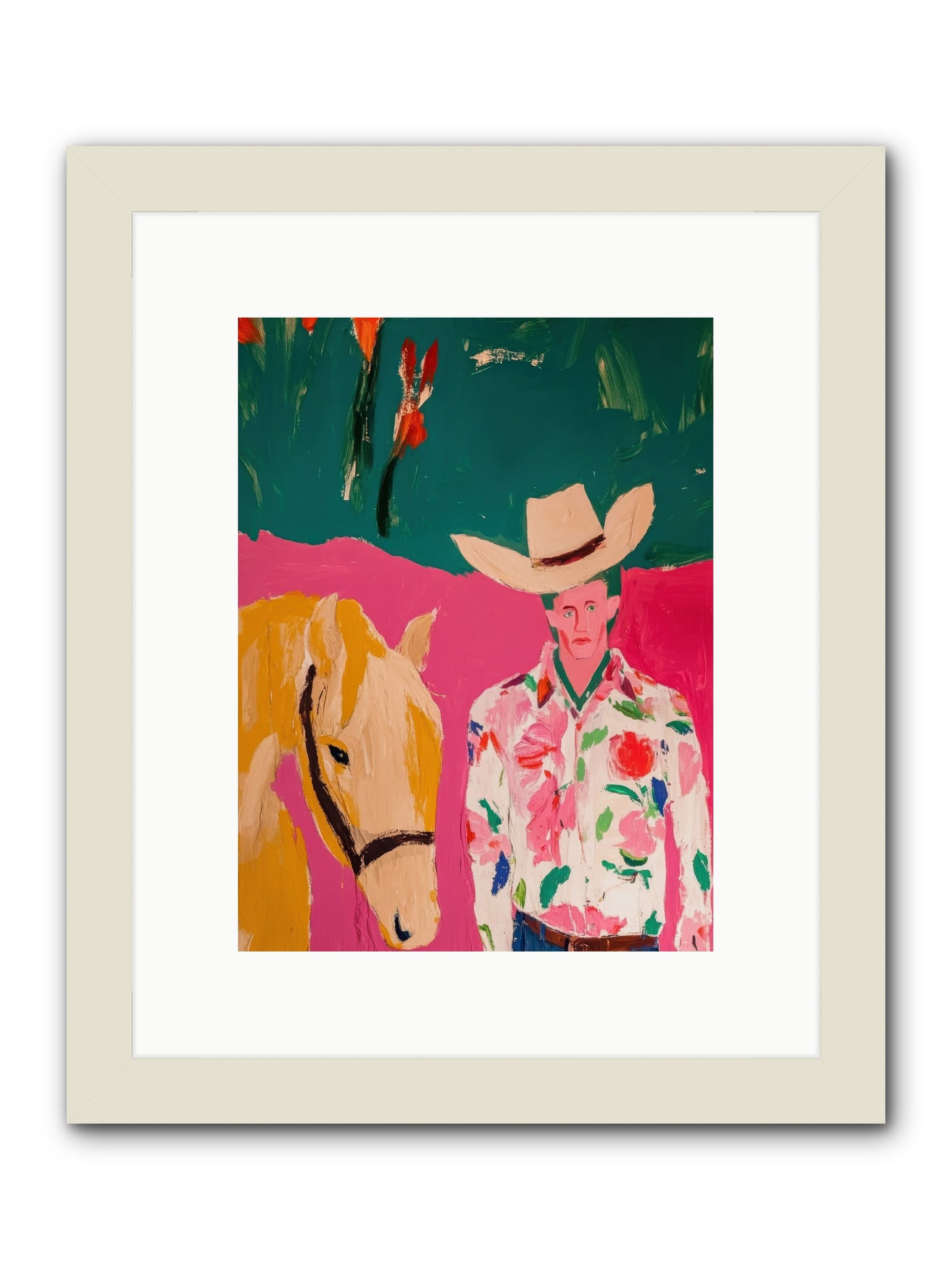 Last Lasso -- Framed Print - White 9x12