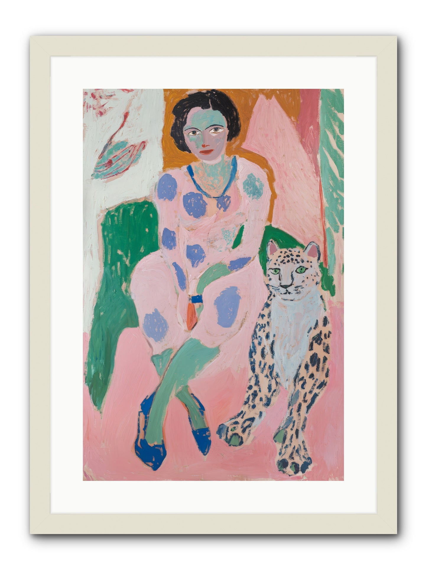 Laurent's Wild Court -- Framed Print - White 16x24