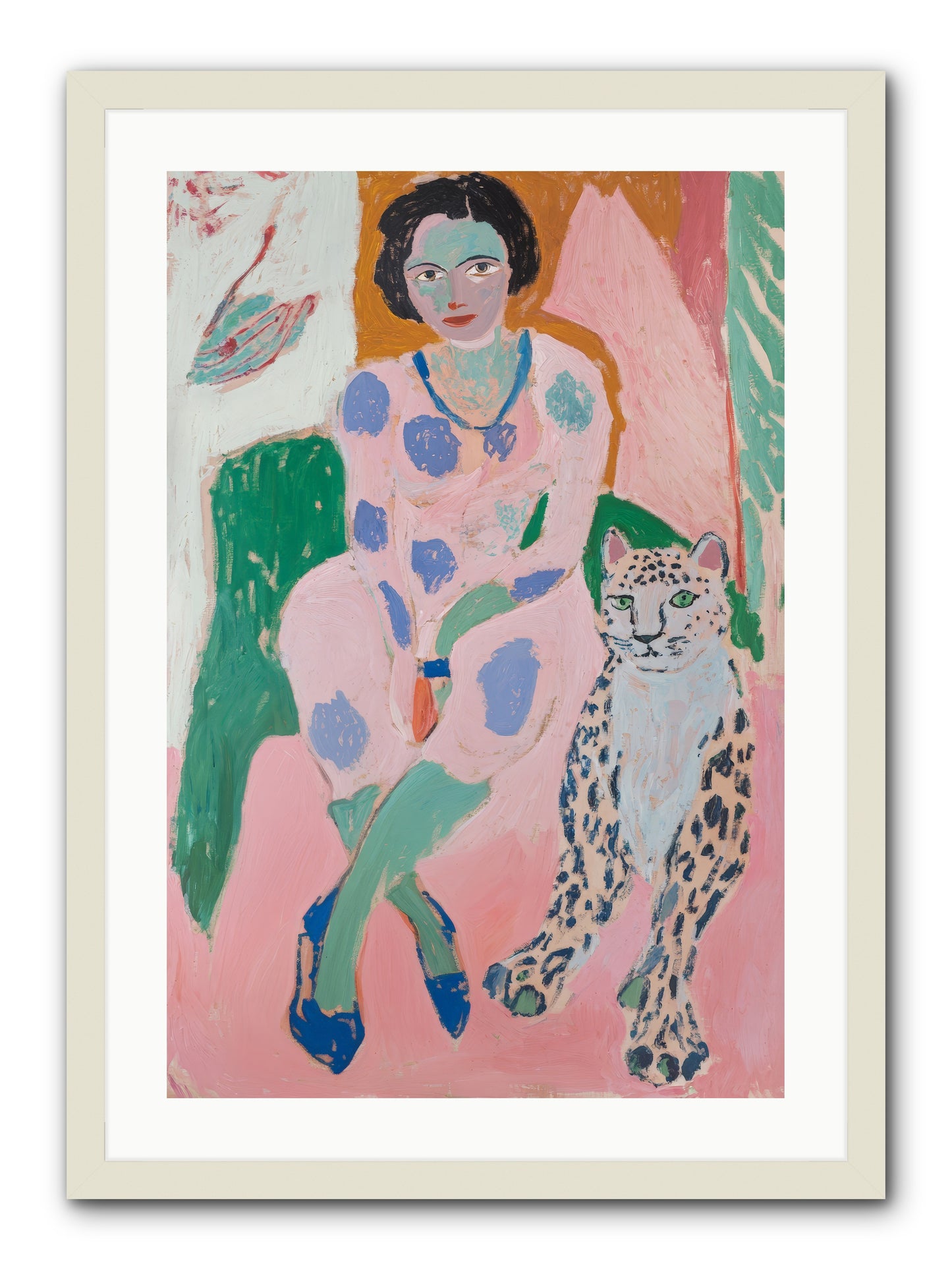 Laurent's Wild Court -- Framed Print - White 20x30