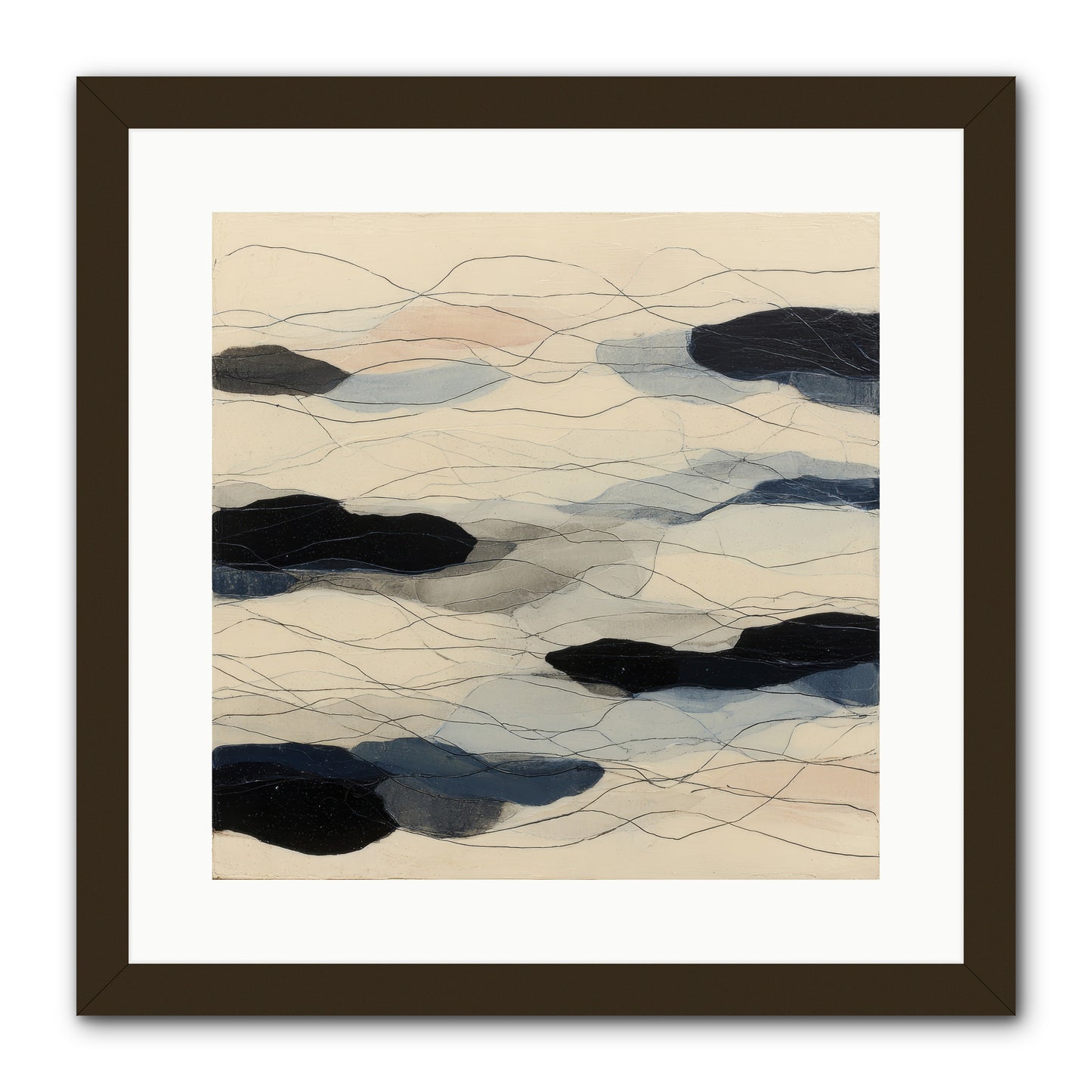 Lava -- Framed Print - Black 16x16