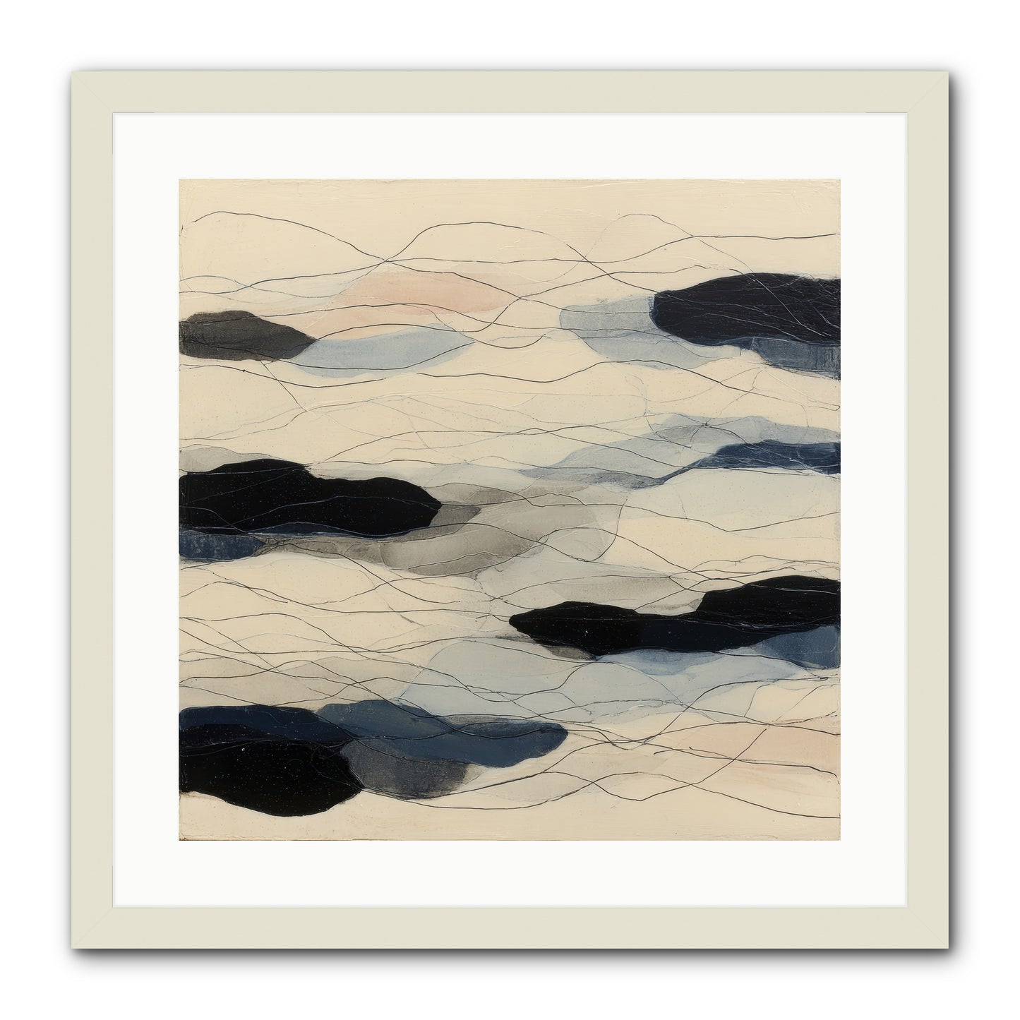 Lava -- Framed Print - White 20x20