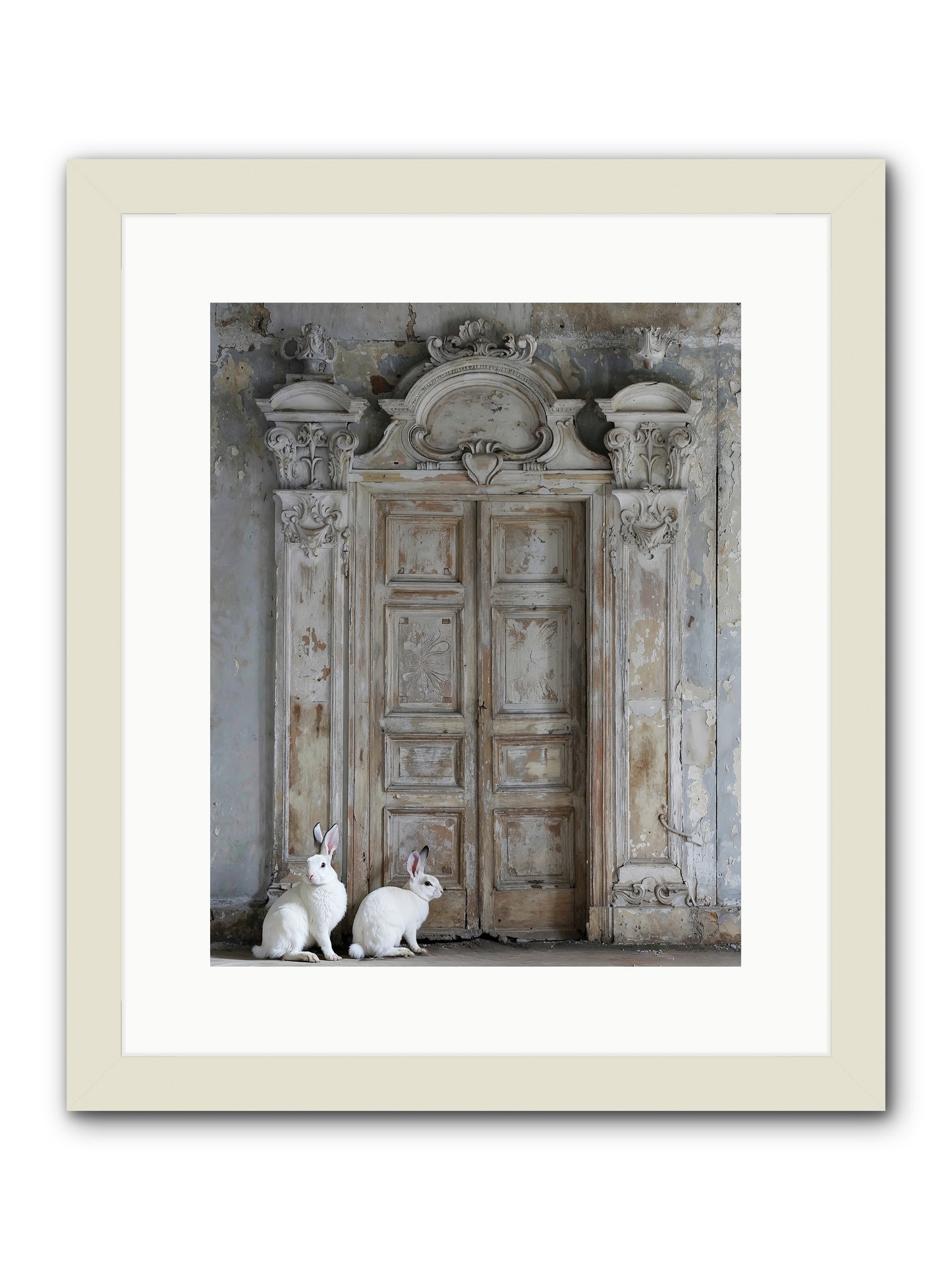 Lavender Dreams & Cotton Tails -- Framed Print - White 12x15