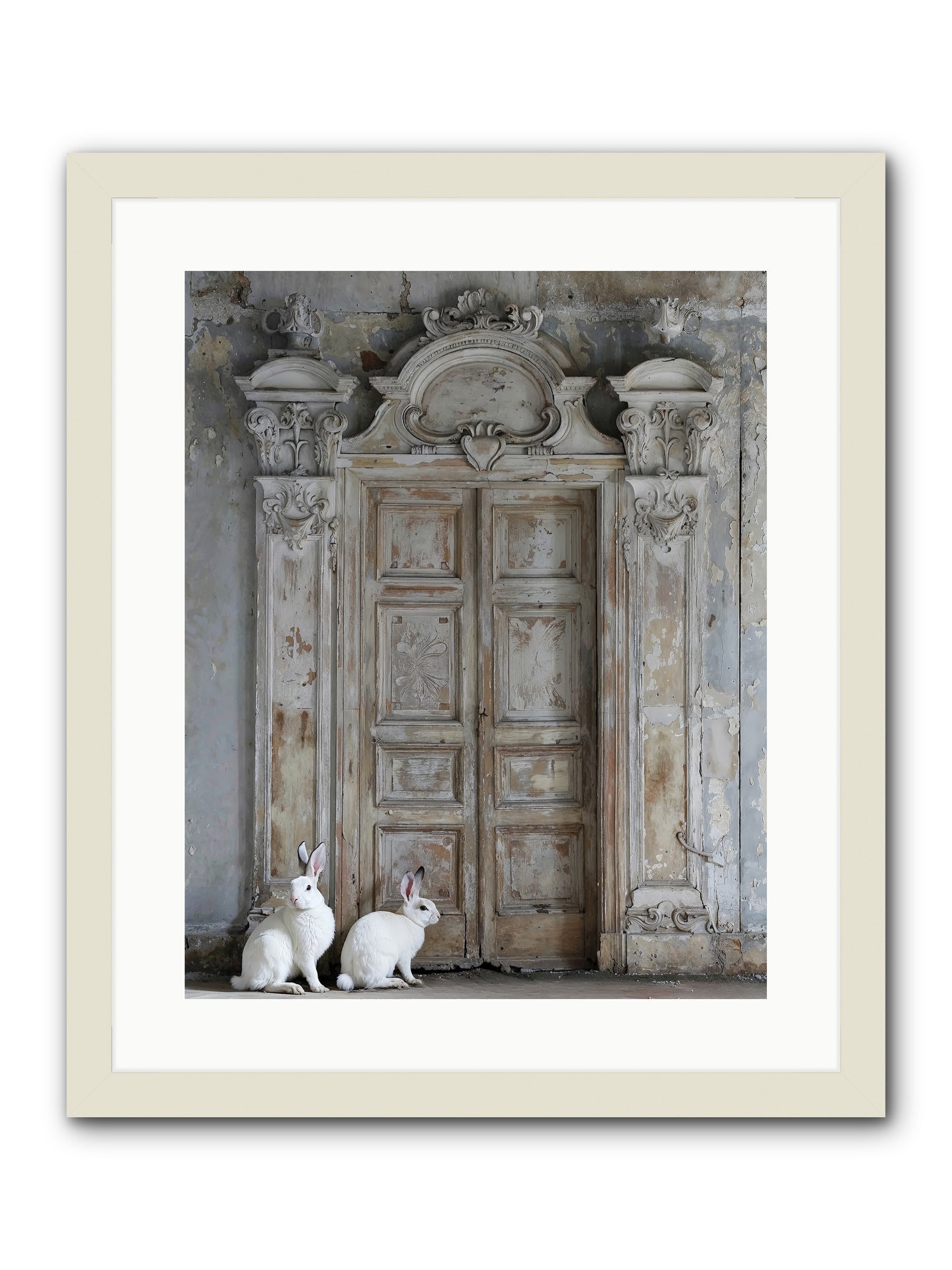 Lavender Dreams & Cotton Tails -- Framed Print - White 16x20
