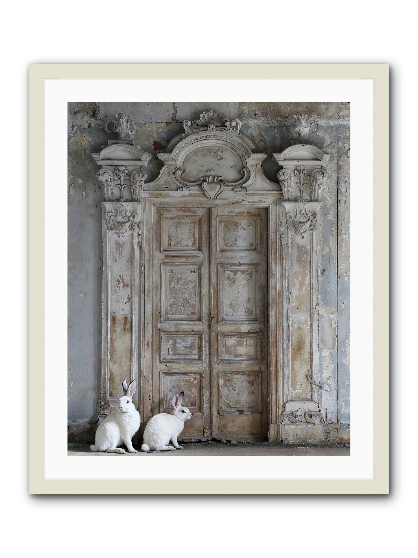 Lavender Dreams & Cotton Tails -- Framed Print - White 24x30