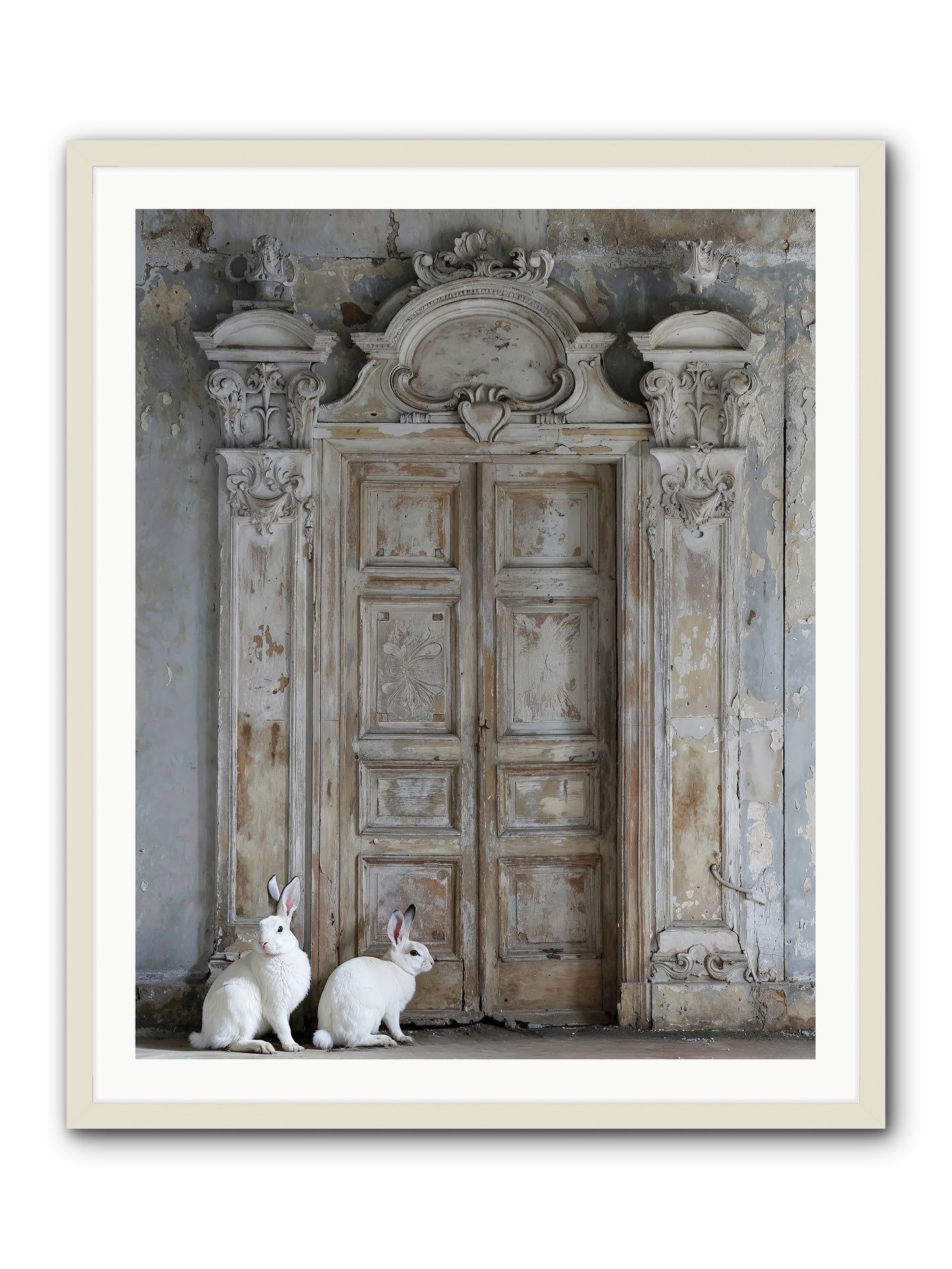 Lavender Dreams & Cotton Tails -- Framed Print - White 32x40
