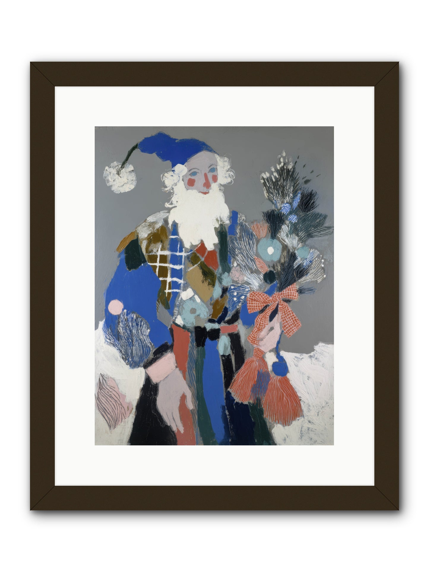 Lavender Fields & Starry Nights Santa -- Framed Print - Black 12x16