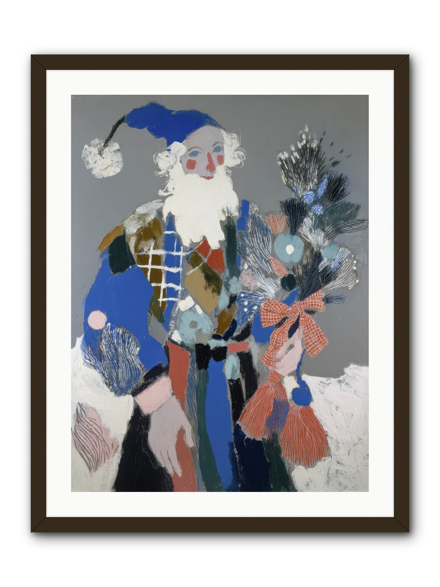 Lavender Fields & Starry Nights Santa -- Framed Print - Black 24x32