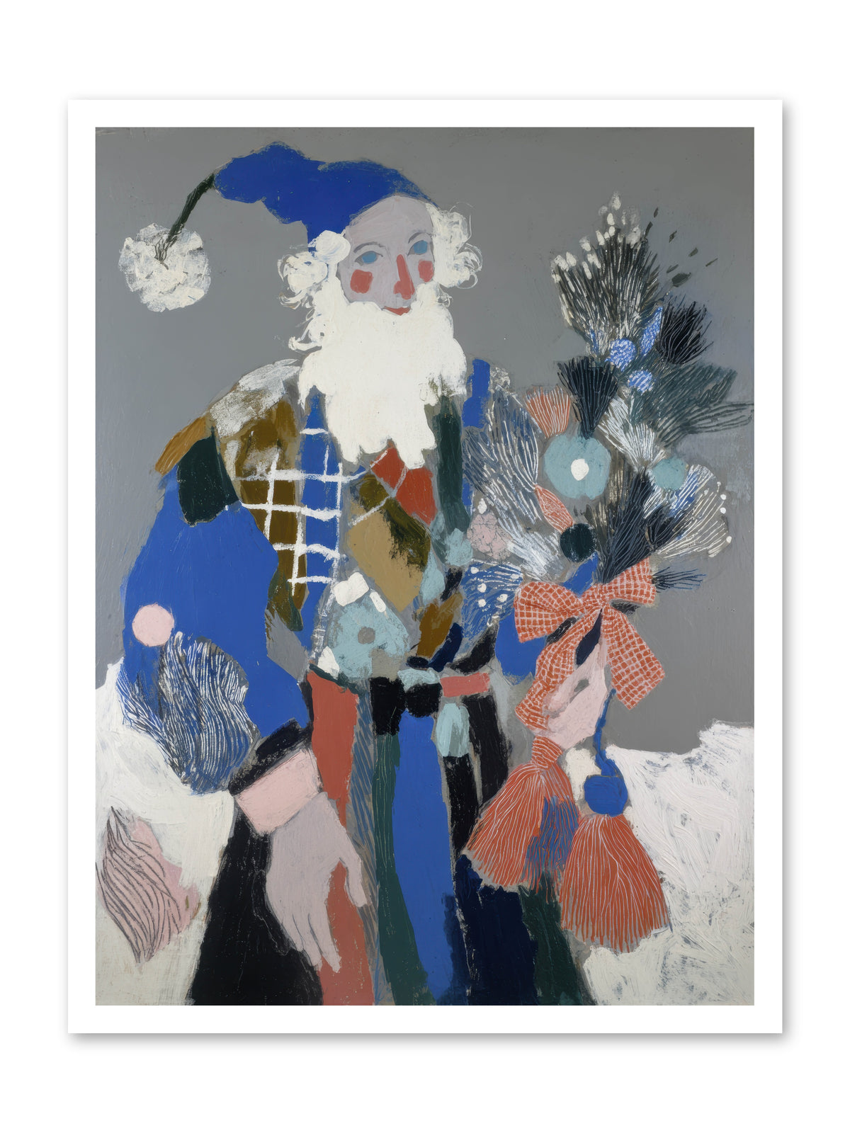 Lavender Fields & Starry Nights Santa -- Paper Print 24x32