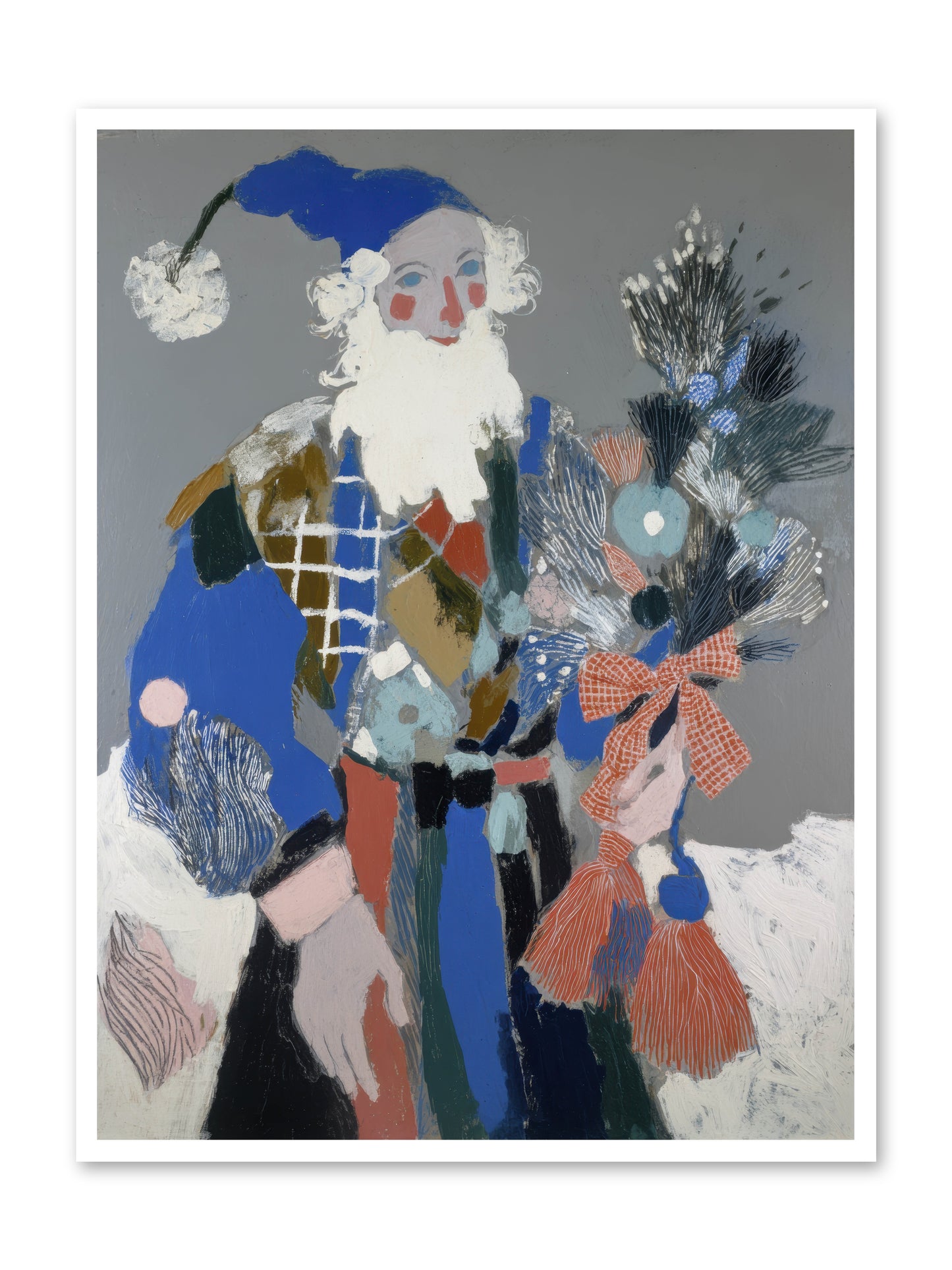 Lavender Fields & Starry Nights Santa -- Paper Print 36x48