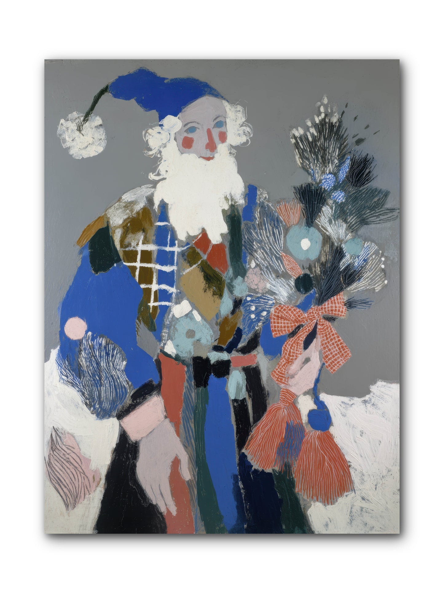 Lavender Fields & Starry Nights Santa -- Wrapped Canvas 9x12