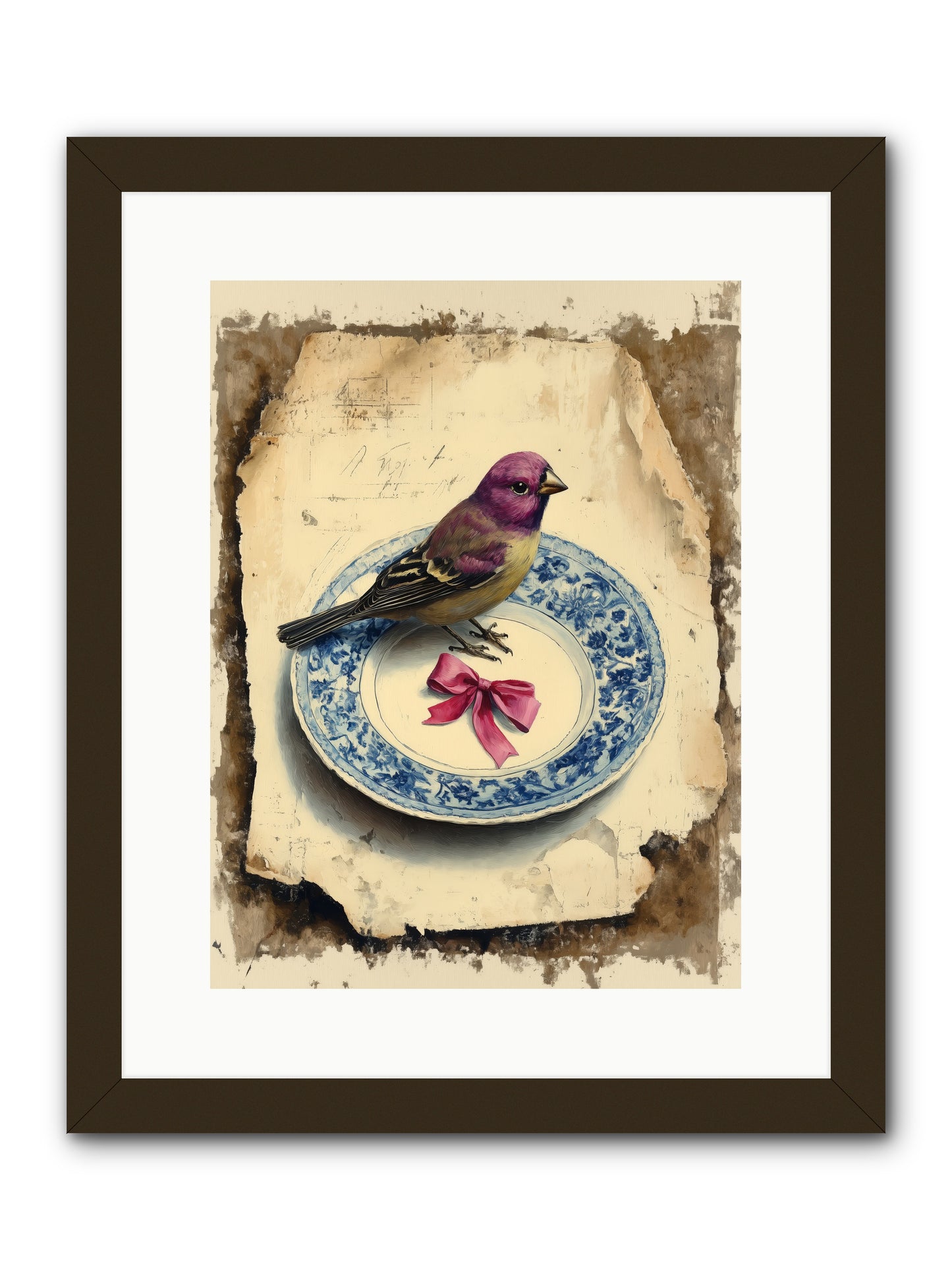 Lavender Perch -- Framed Print - Black 12x16