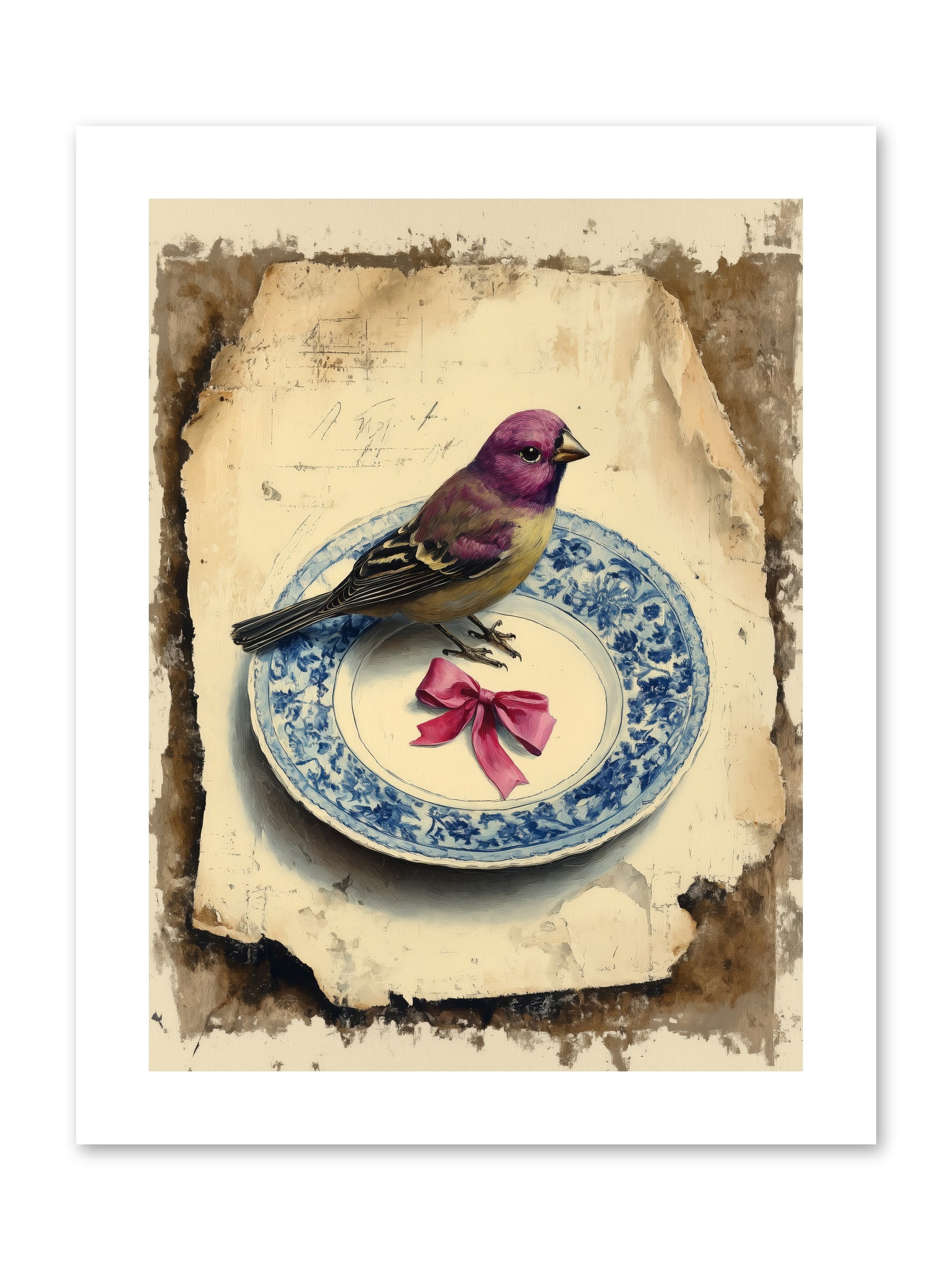 Lavender Perch -- Paper Print 9x12