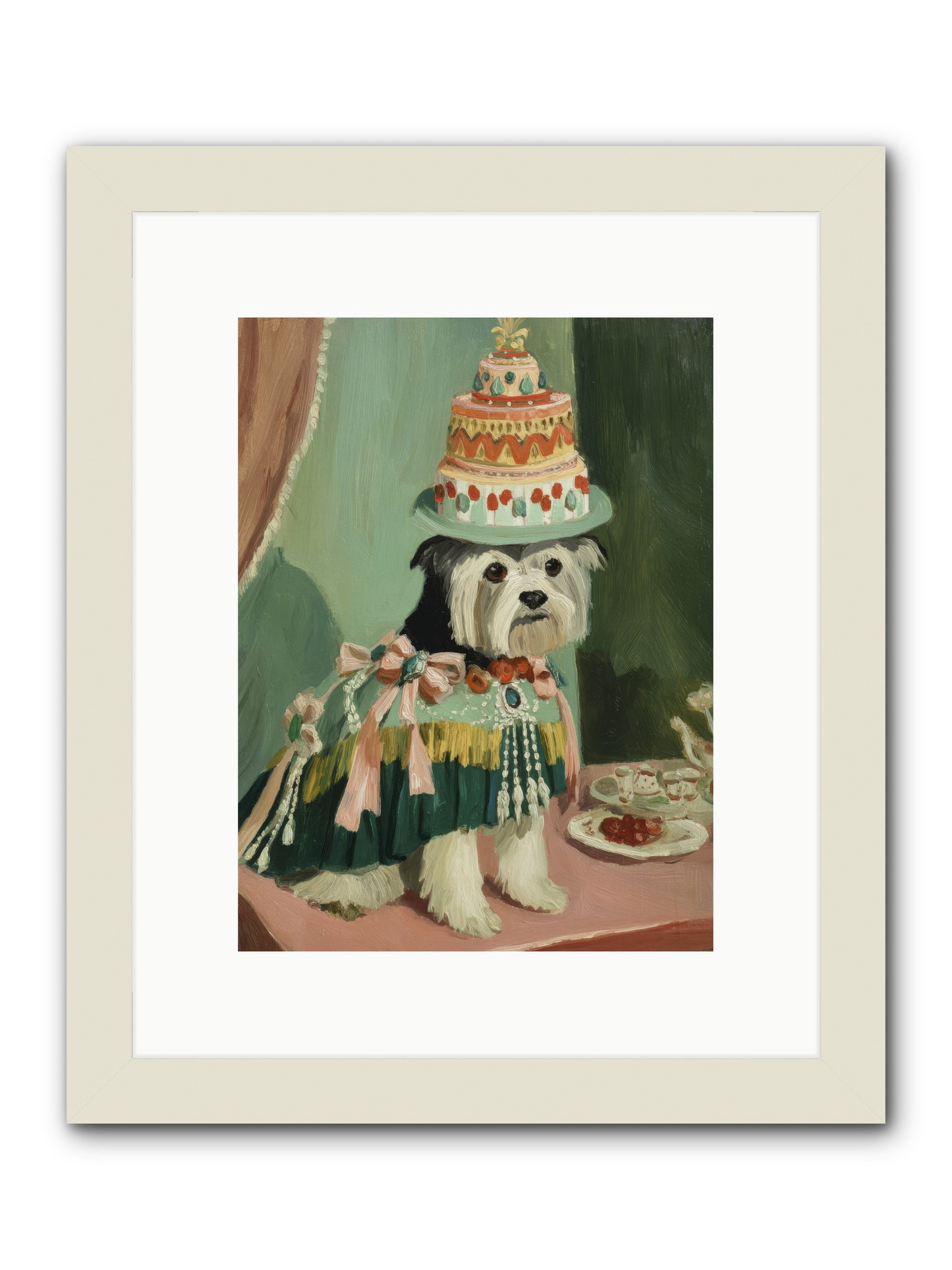 Lavender Teatime -- Framed Print - White 9x12