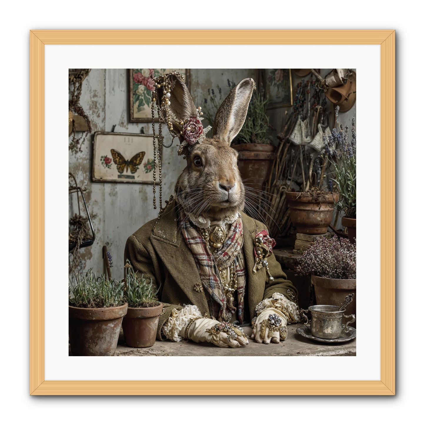 Lavender Weather -- Framed Print - Natural 24x24