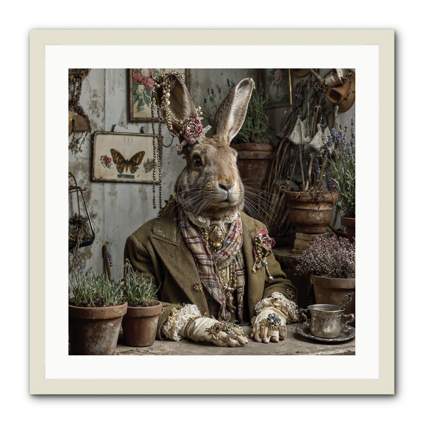 Lavender Weather -- Framed Print - White 24x24