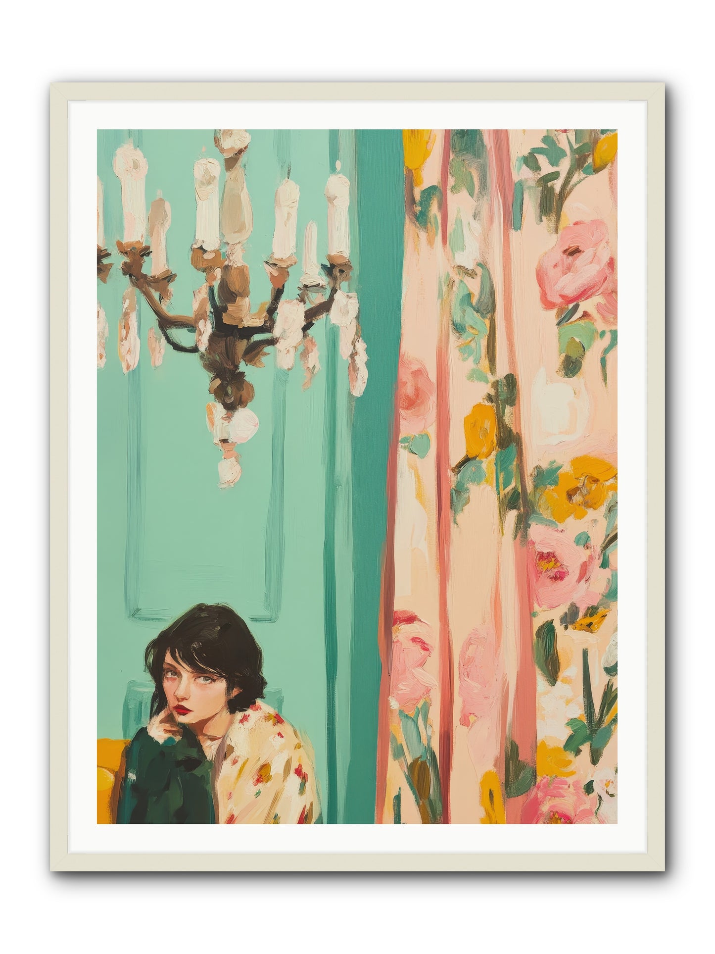 Lavinia Honeysuckle No.1-REZ -- Framed Print - White 36x48