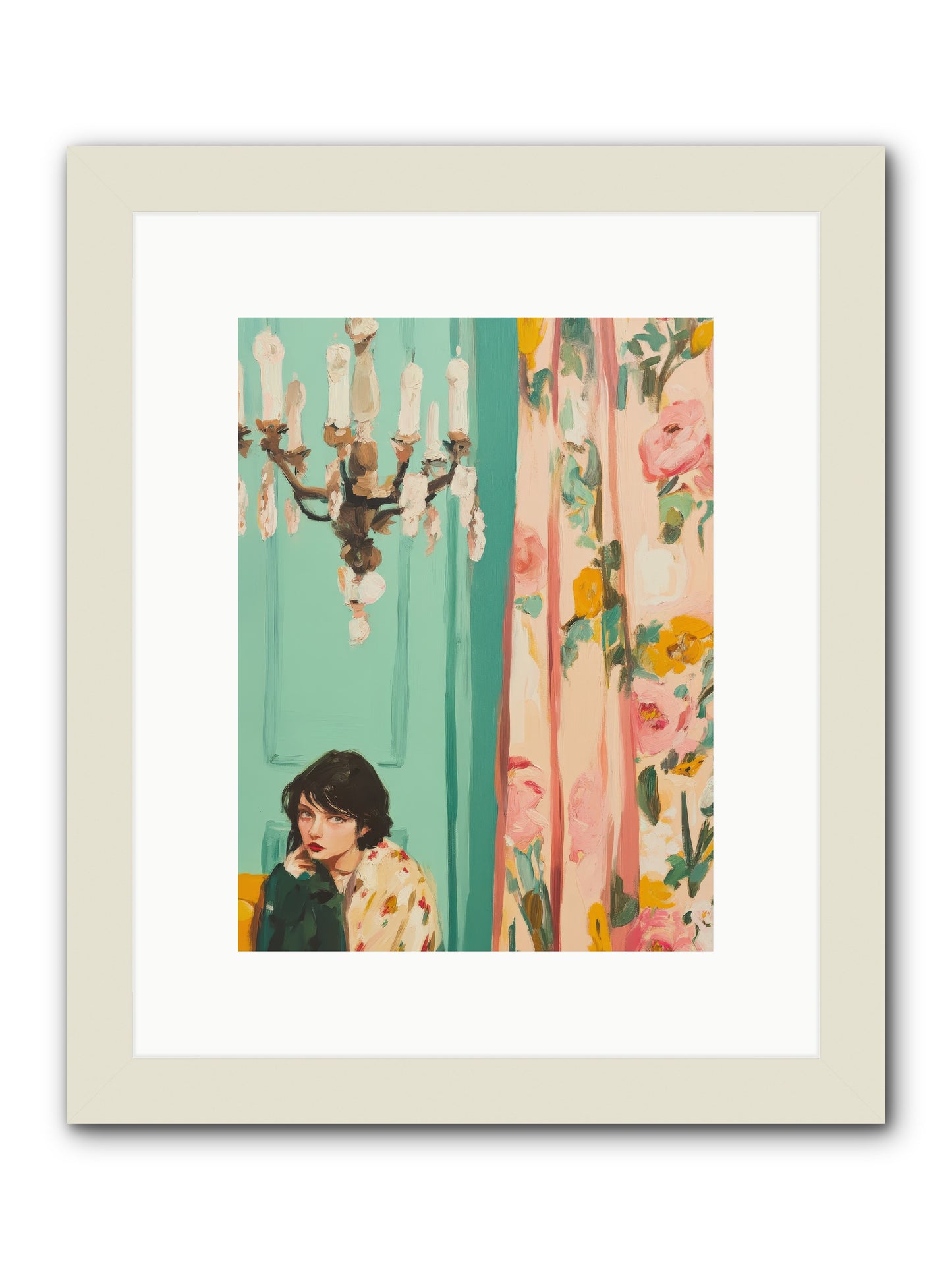 Lavinia Honeysuckle No.1-REZ -- Framed Print - White 9x12
