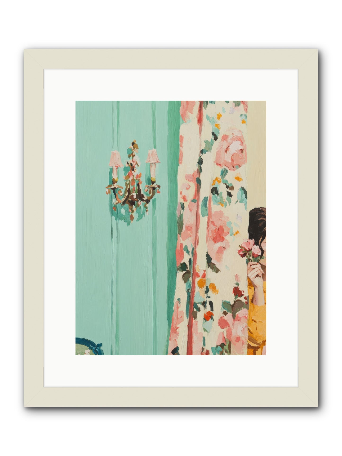 Lavinia Honeysuckle No.2-REZ -- Framed Print - White 12x16