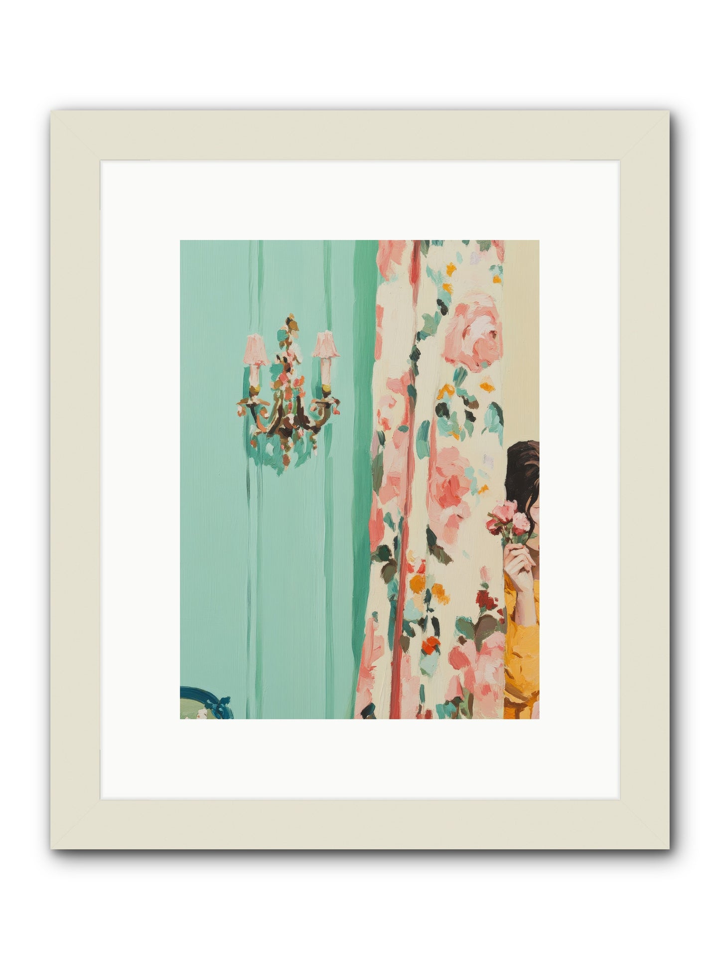 Lavinia Honeysuckle No.2-REZ -- Framed Print - White 9x12