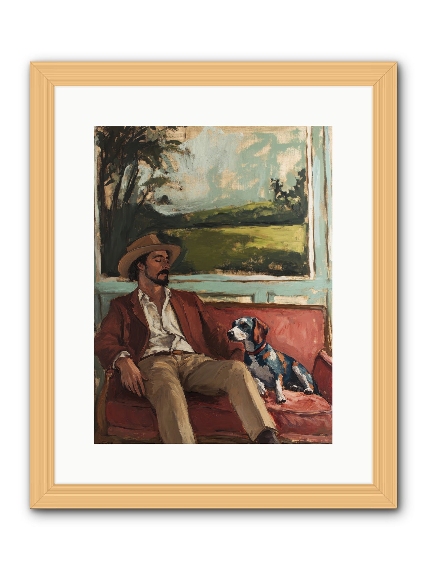 Lazy Day Contentment -- Framed Print - Natural 12x16