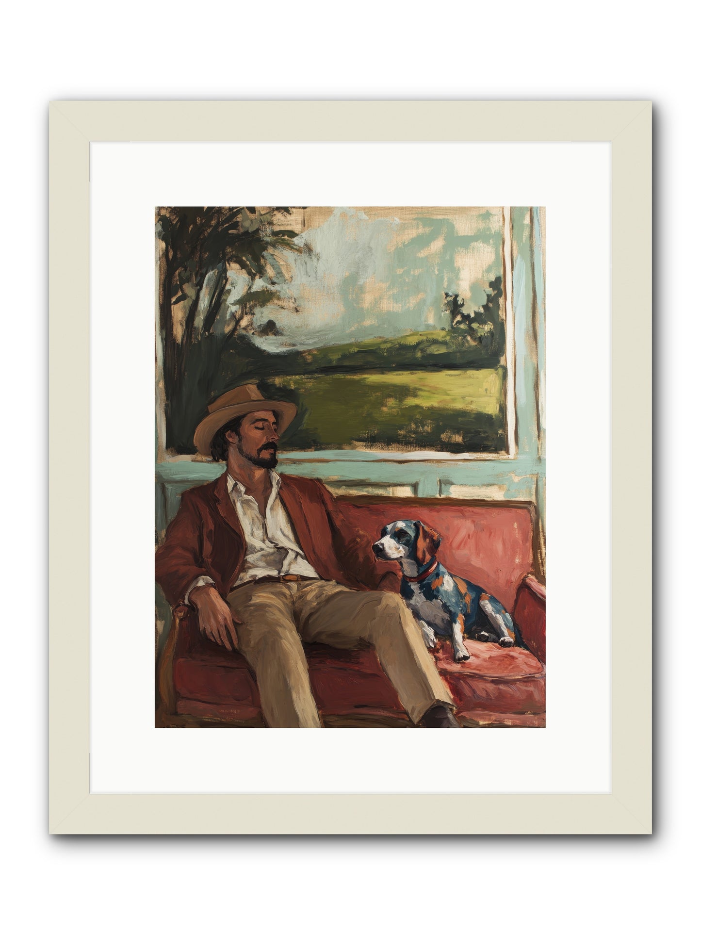 Lazy Day Contentment -- Framed Print - White 12x16