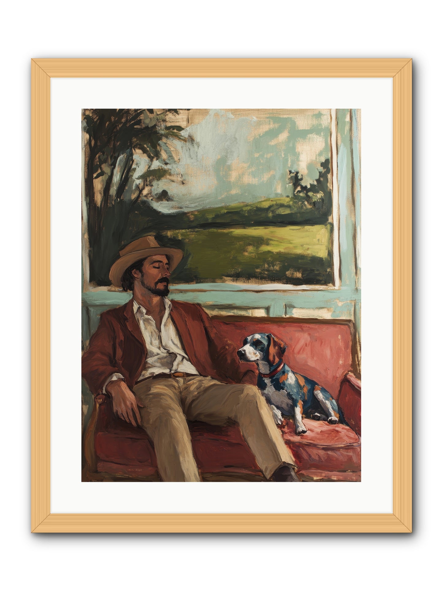 Lazy Day Contentment -- Framed Print - Natural 18x24