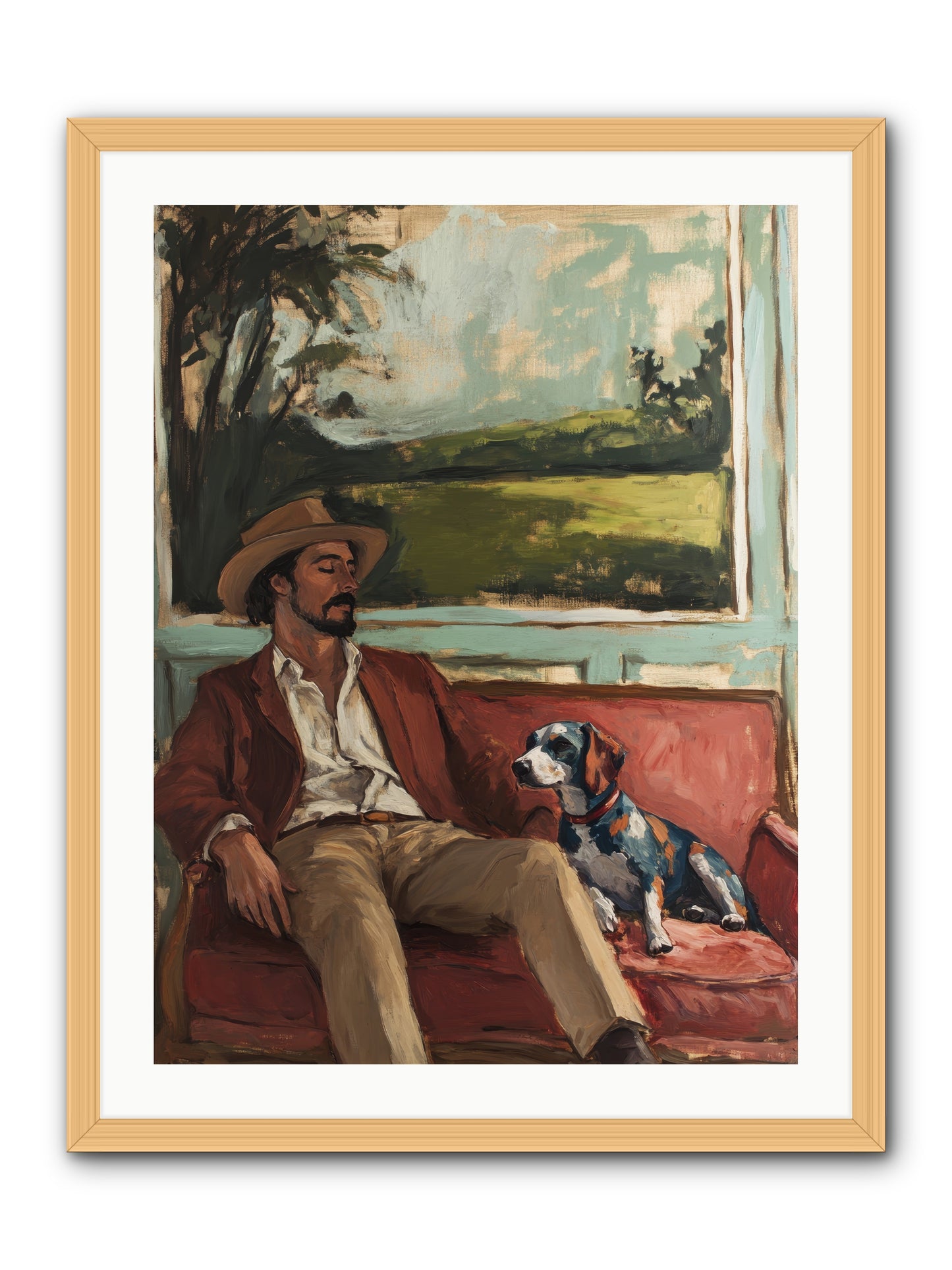 Lazy Day Contentment -- Framed Print - Natural 24x32