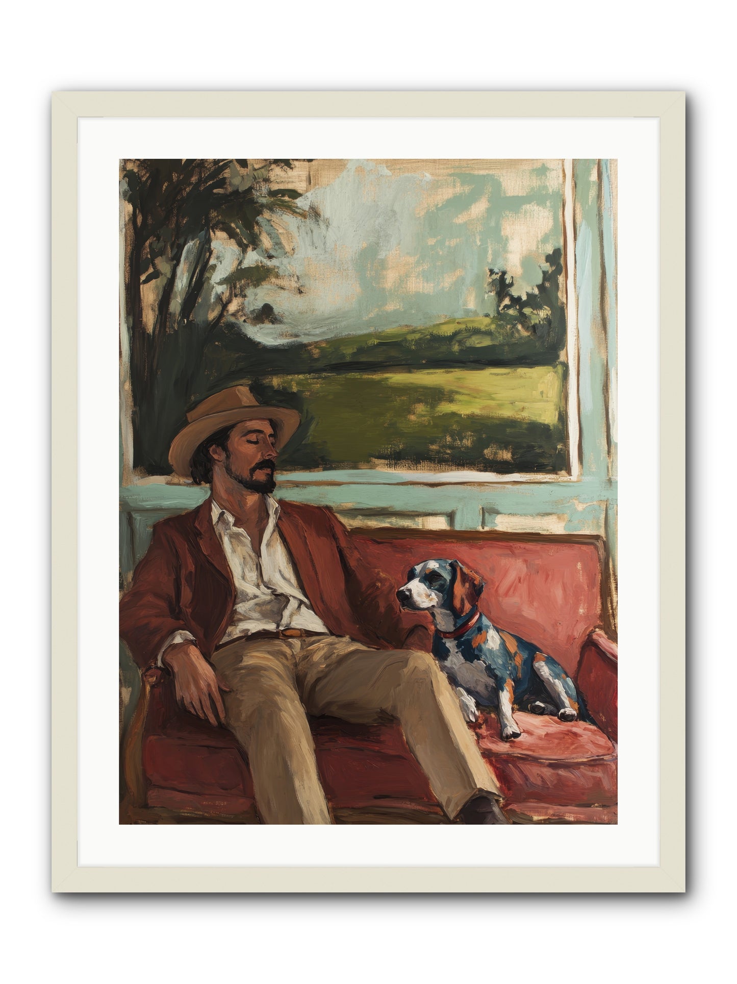 Lazy Day Contentment -- Framed Print - White 24x32