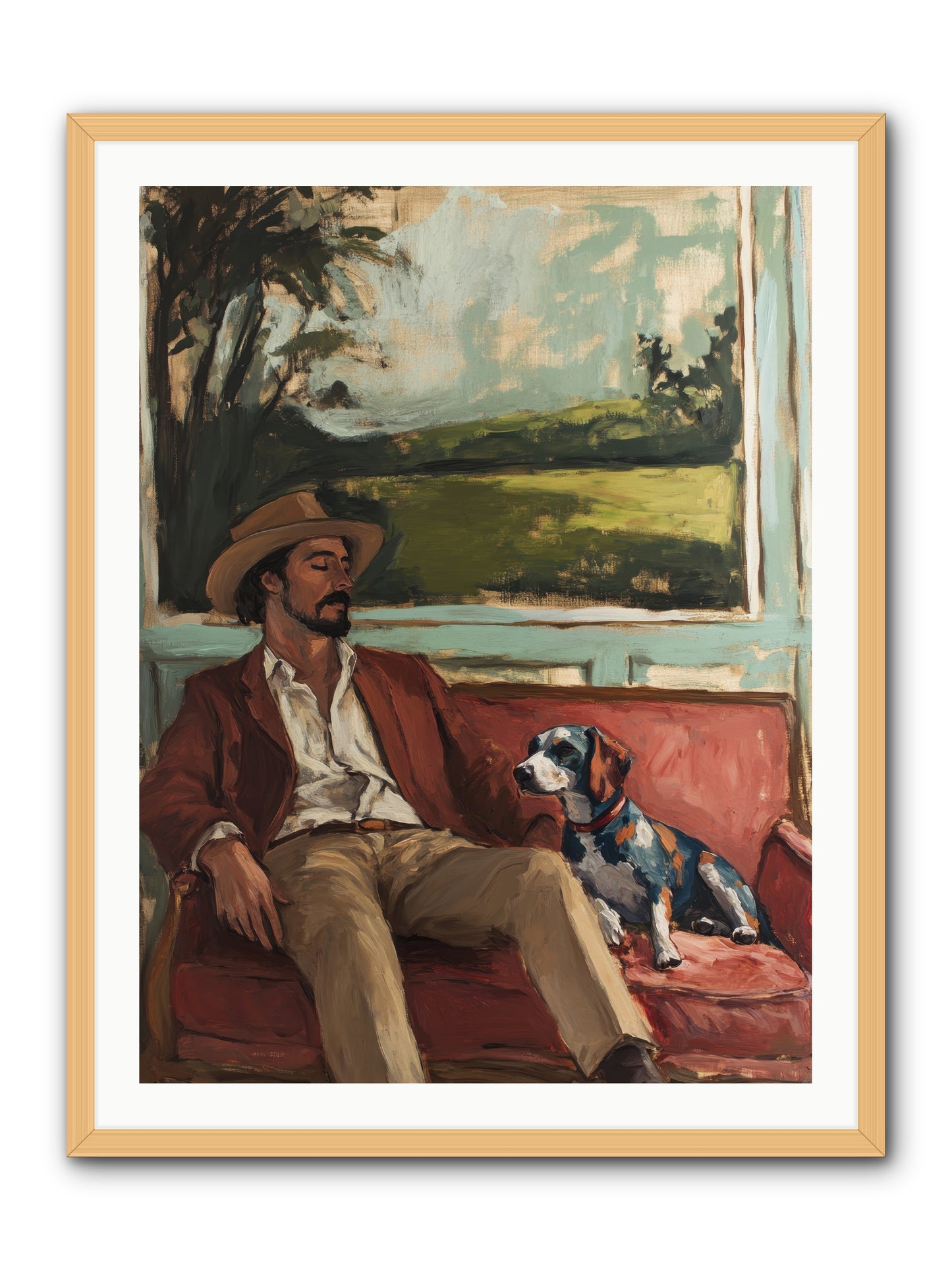 Lazy Day Contentment -- Framed Print - Natural 30x40