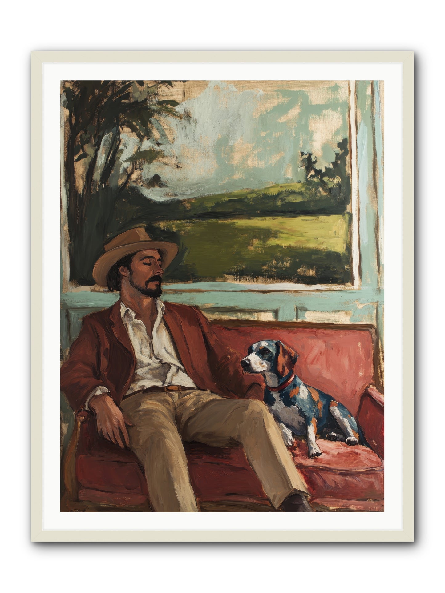 Lazy Day Contentment -- Framed Print - White 36x48