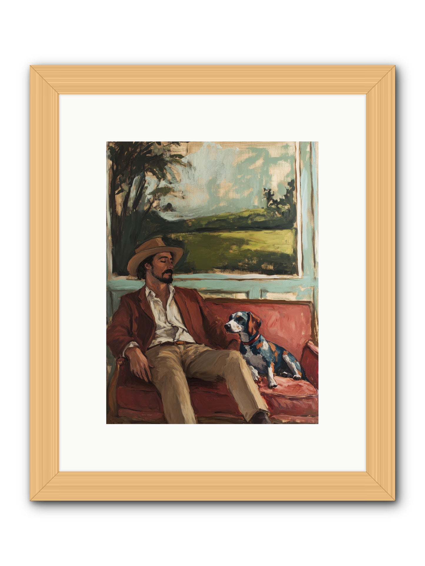 Lazy Day Contentment -- Framed Print - Natural 9x12