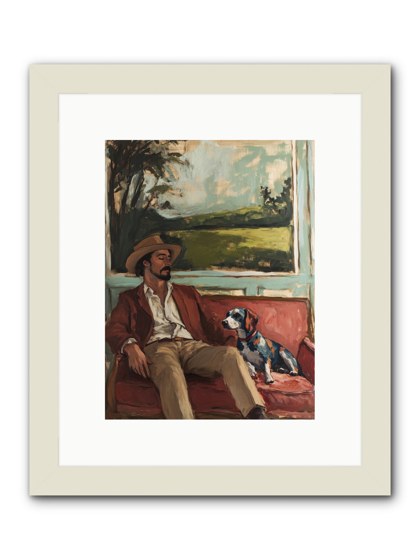 Lazy Day Contentment -- Framed Print - White 9x12