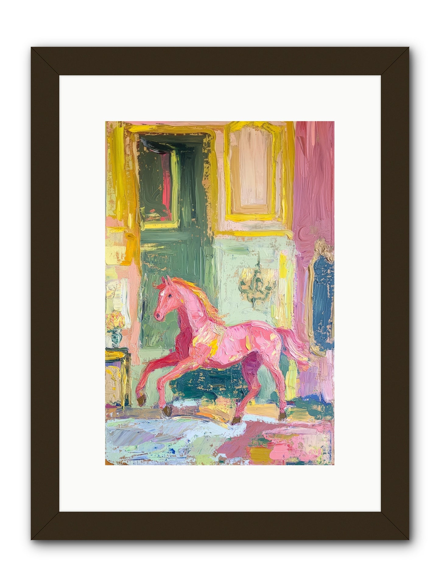 Le Cheval Rose -- Framed Print - Black 10x15