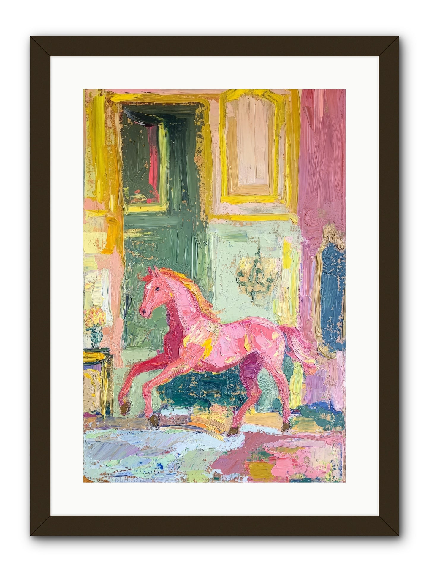 Le Cheval Rose -- Framed Print - Black 16x24
