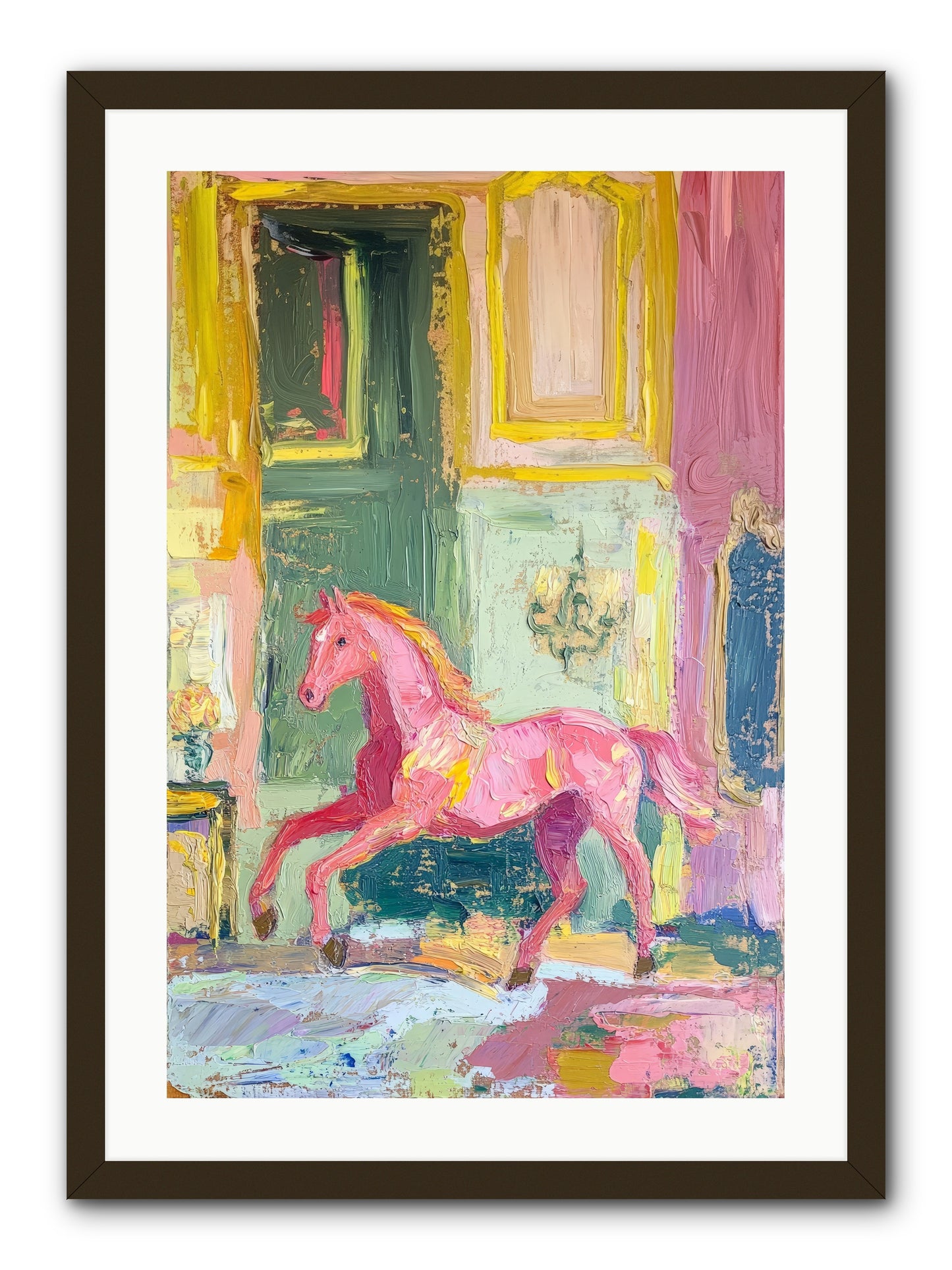 Le Cheval Rose -- Framed Print - Black 20x30