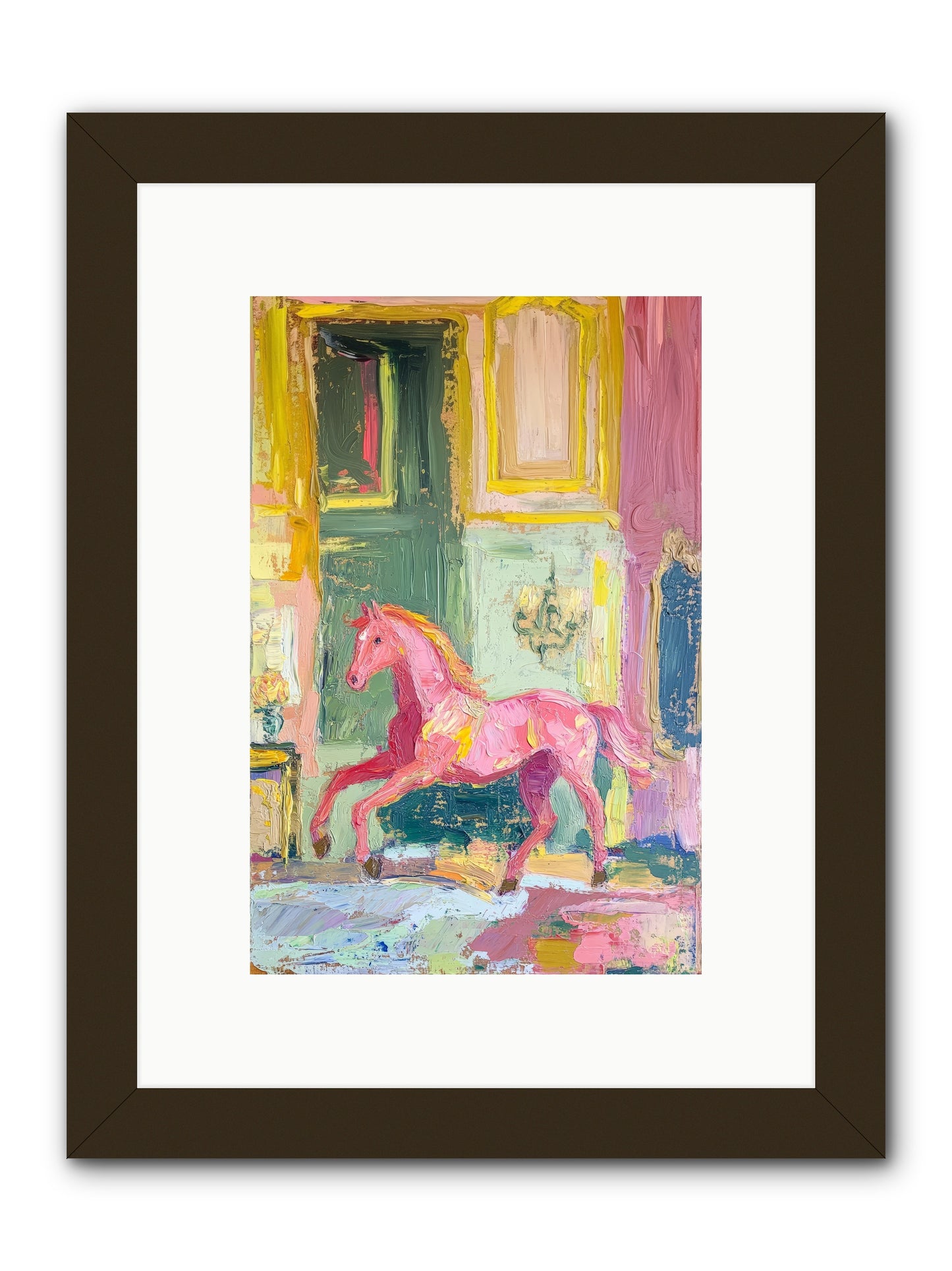 Le Cheval Rose -- Framed Print - Black 8x12