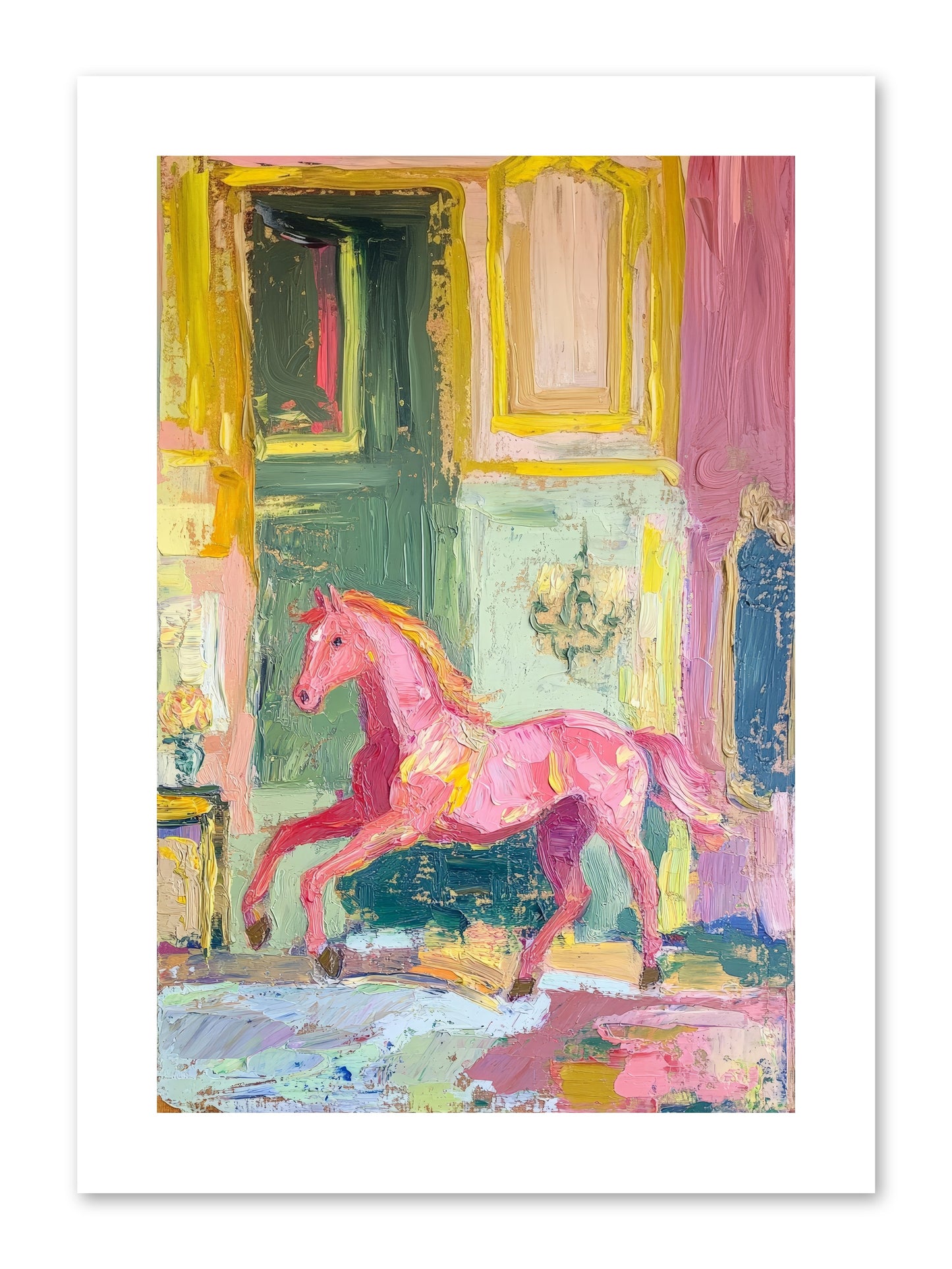 Le Cheval Rose -- Paper Print 8x12