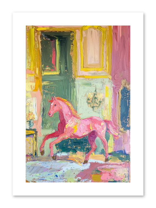 Le Cheval Rose -- Paper Print 8x12