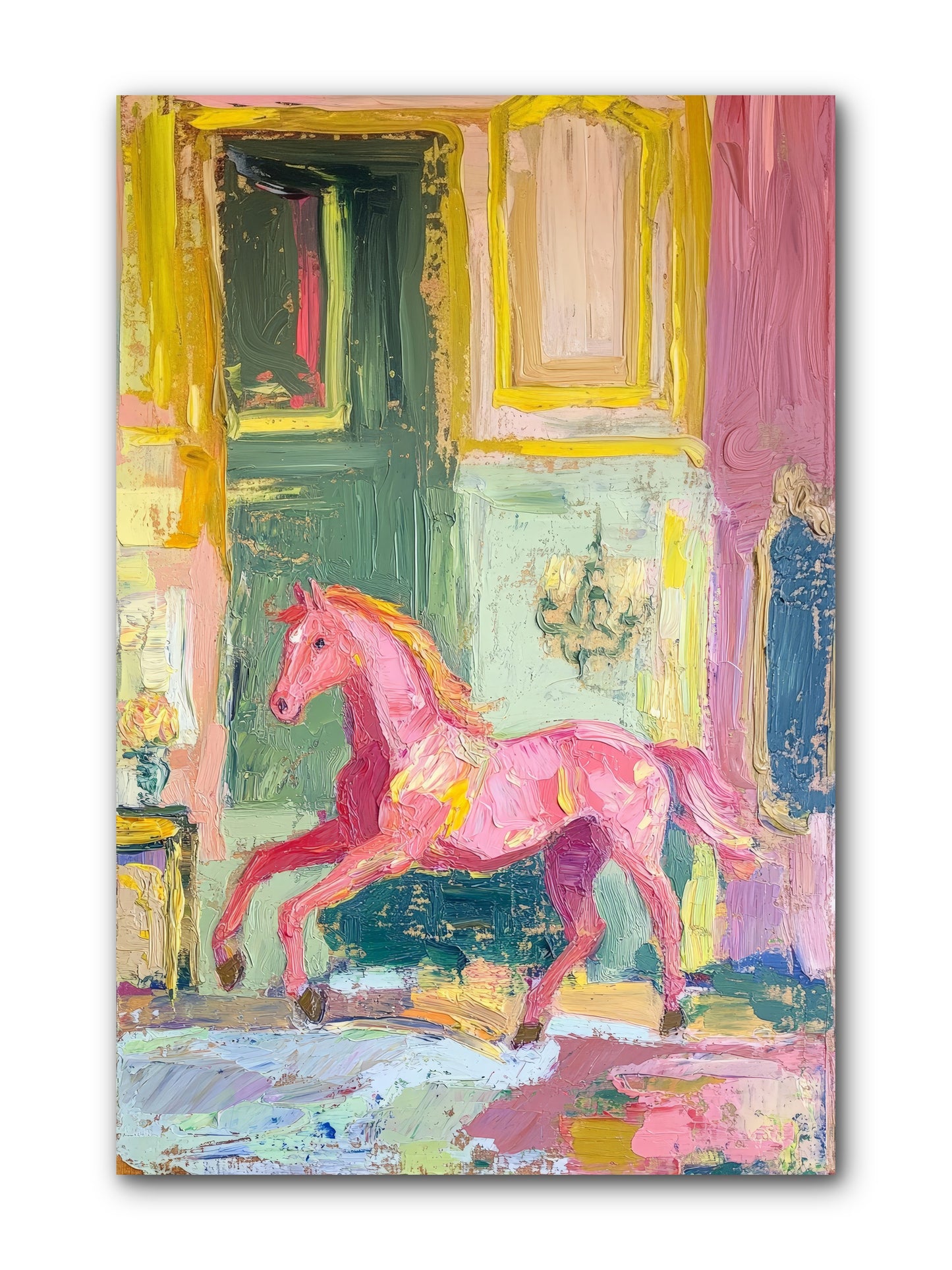 Le Cheval Rose -- Wrapped Canvas 8x12