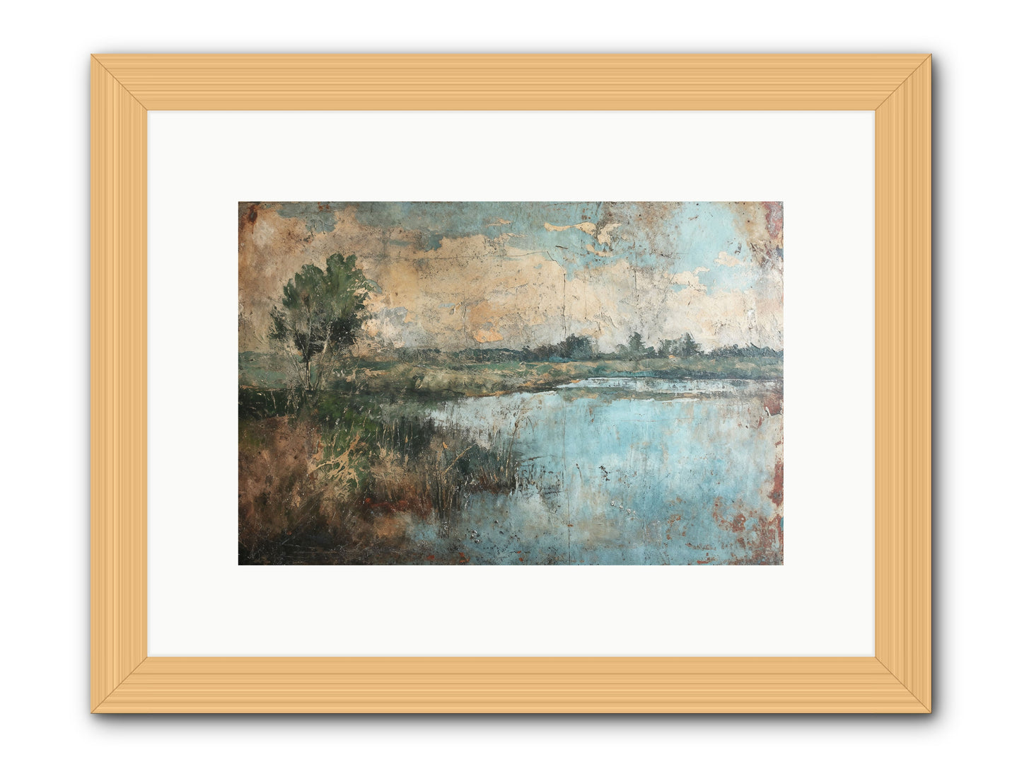 Leaves Follow -- Framed Print - Natural 12x8