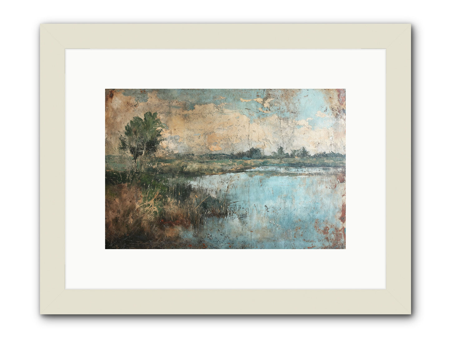 Leaves Follow -- Framed Print - White 12x8