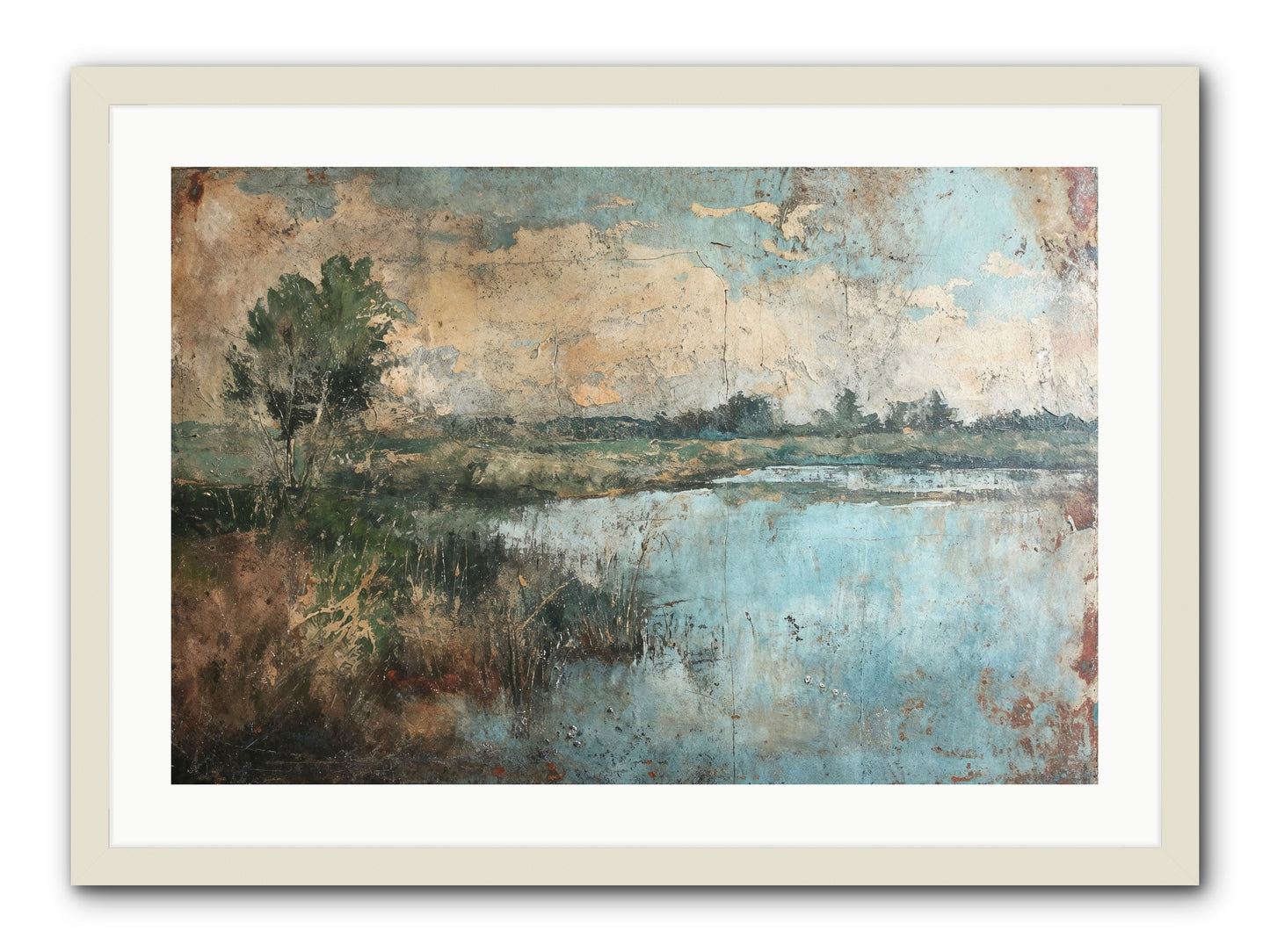Leaves Follow -- Framed Print - White 30x20