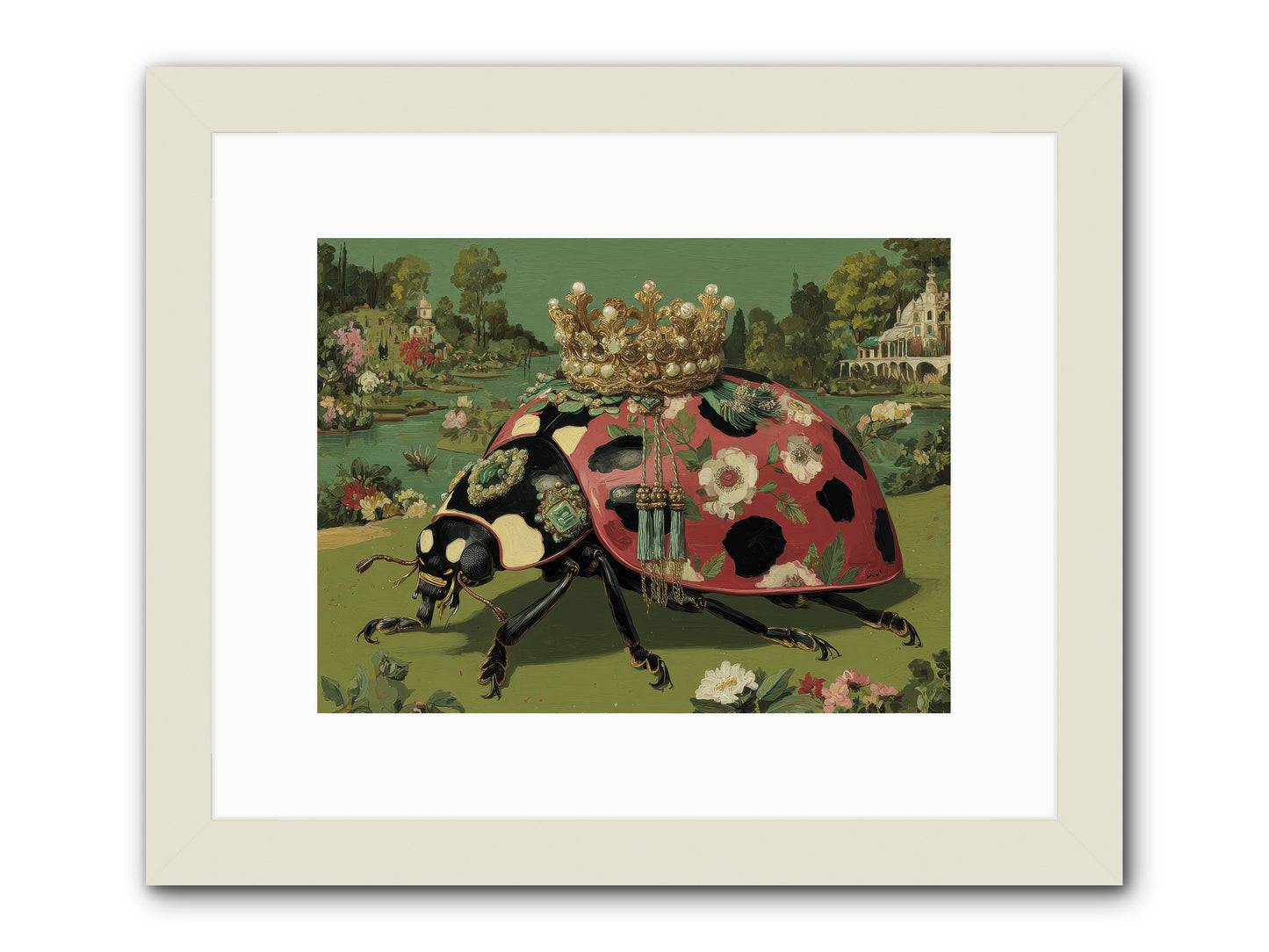 Leisure in Sunlit Haze -- Framed Print - White 12x9