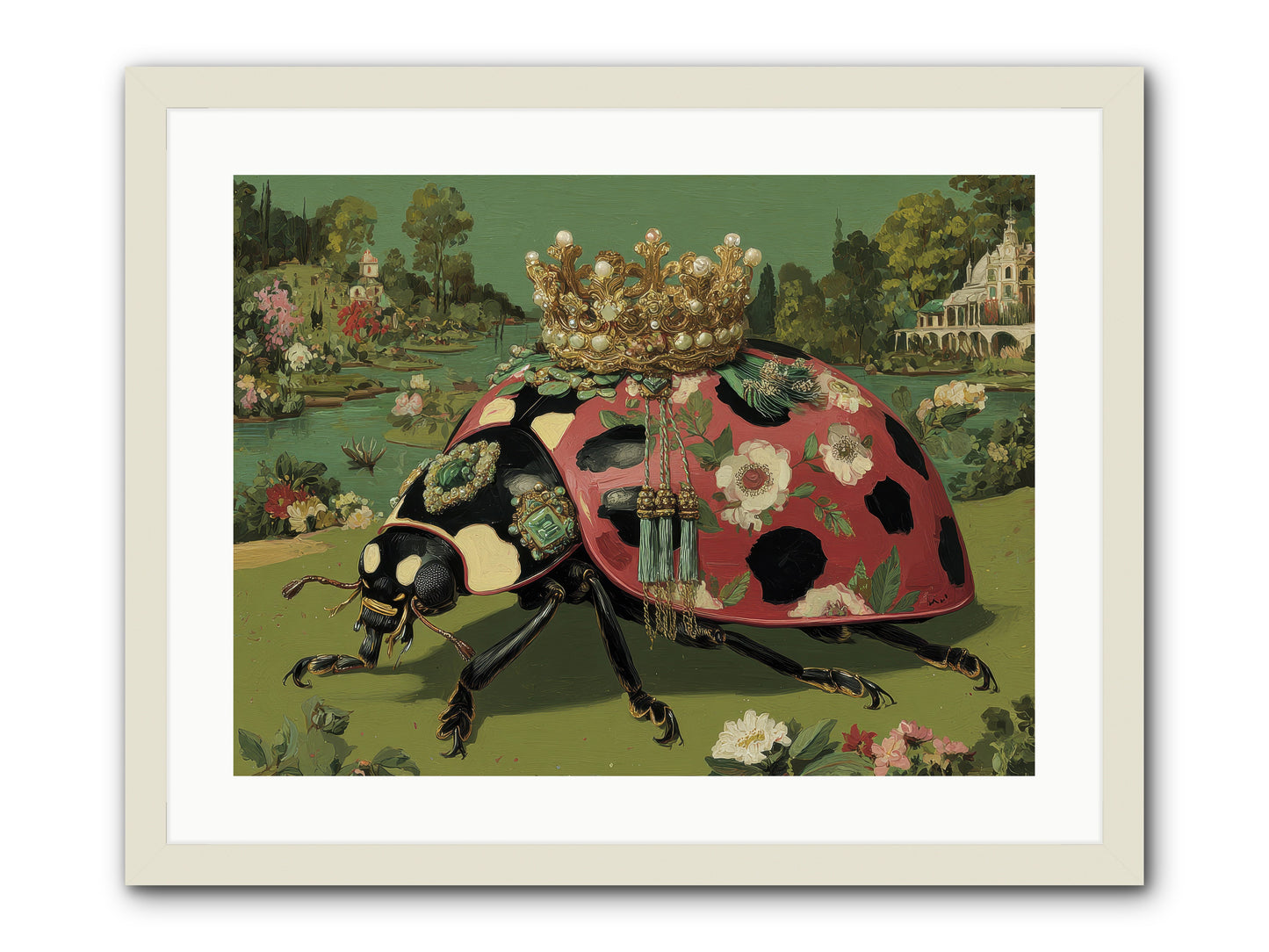 Leisure in Sunlit Haze -- Framed Print - White 24x18